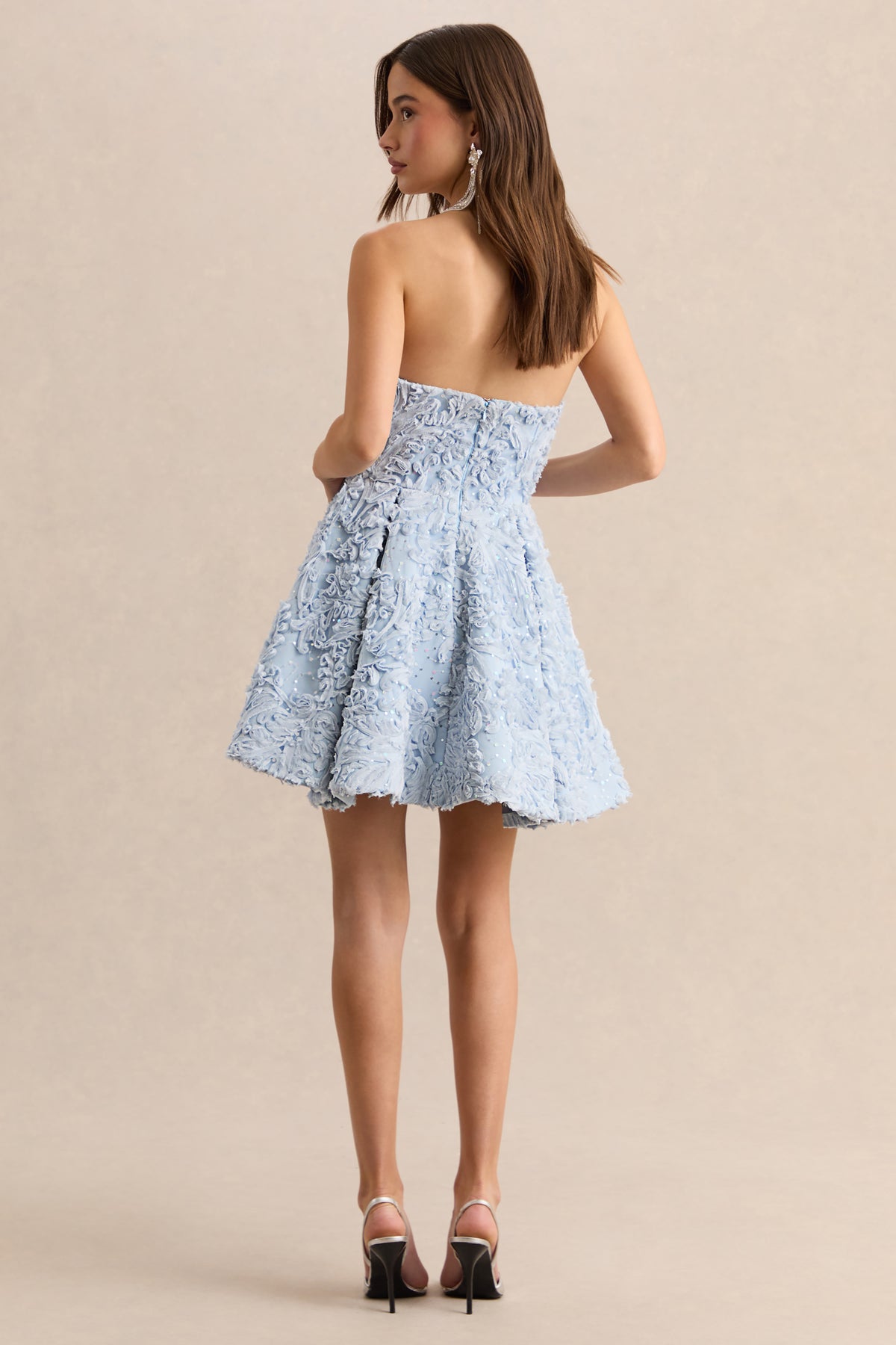 Zosia Blue Mesh Bandeau Mini Dress – Club L London - USA