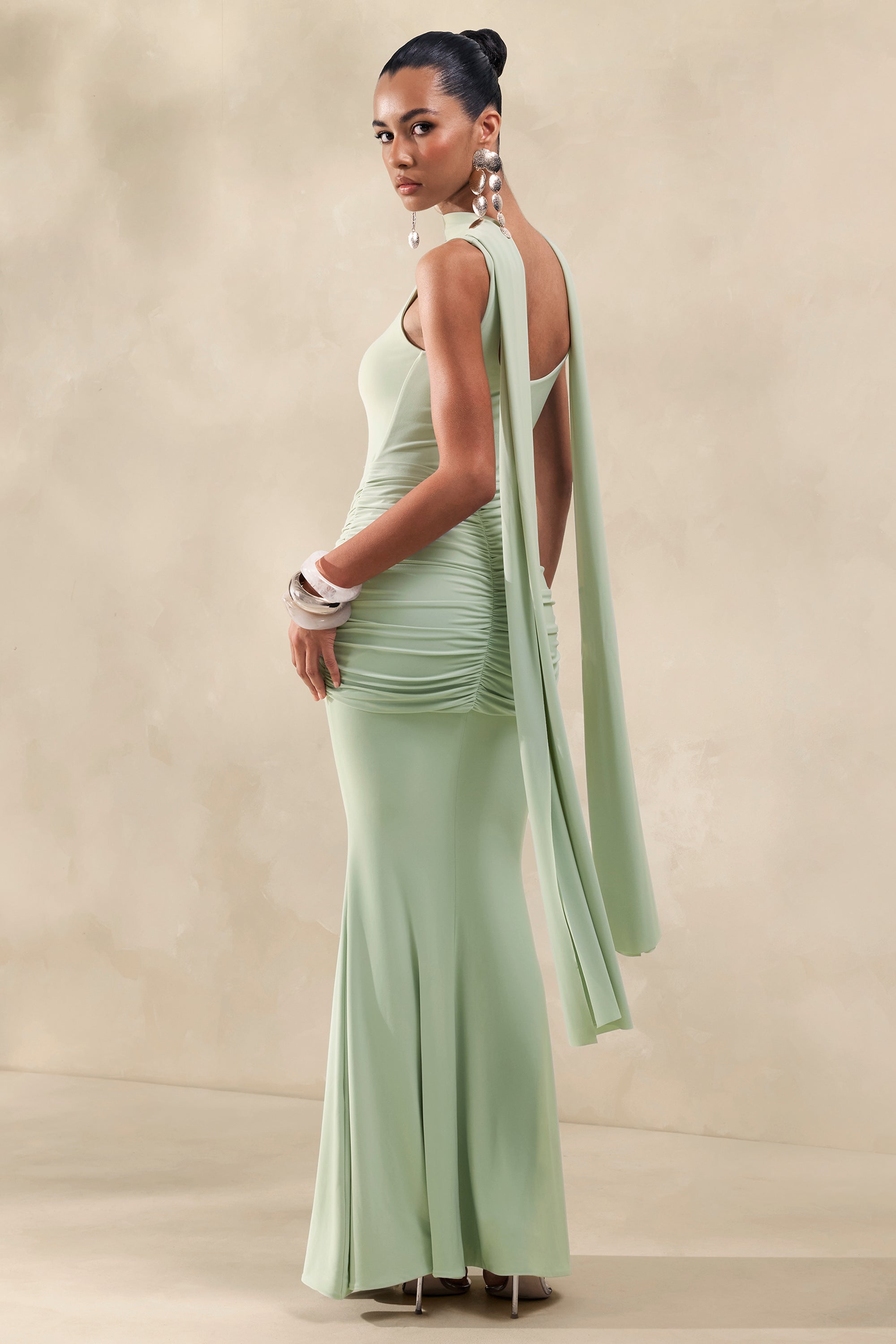 CL137272032 - Solyra | Mint Square-Neck Maxi Dress With Sash And Cape Detail 9.jpg