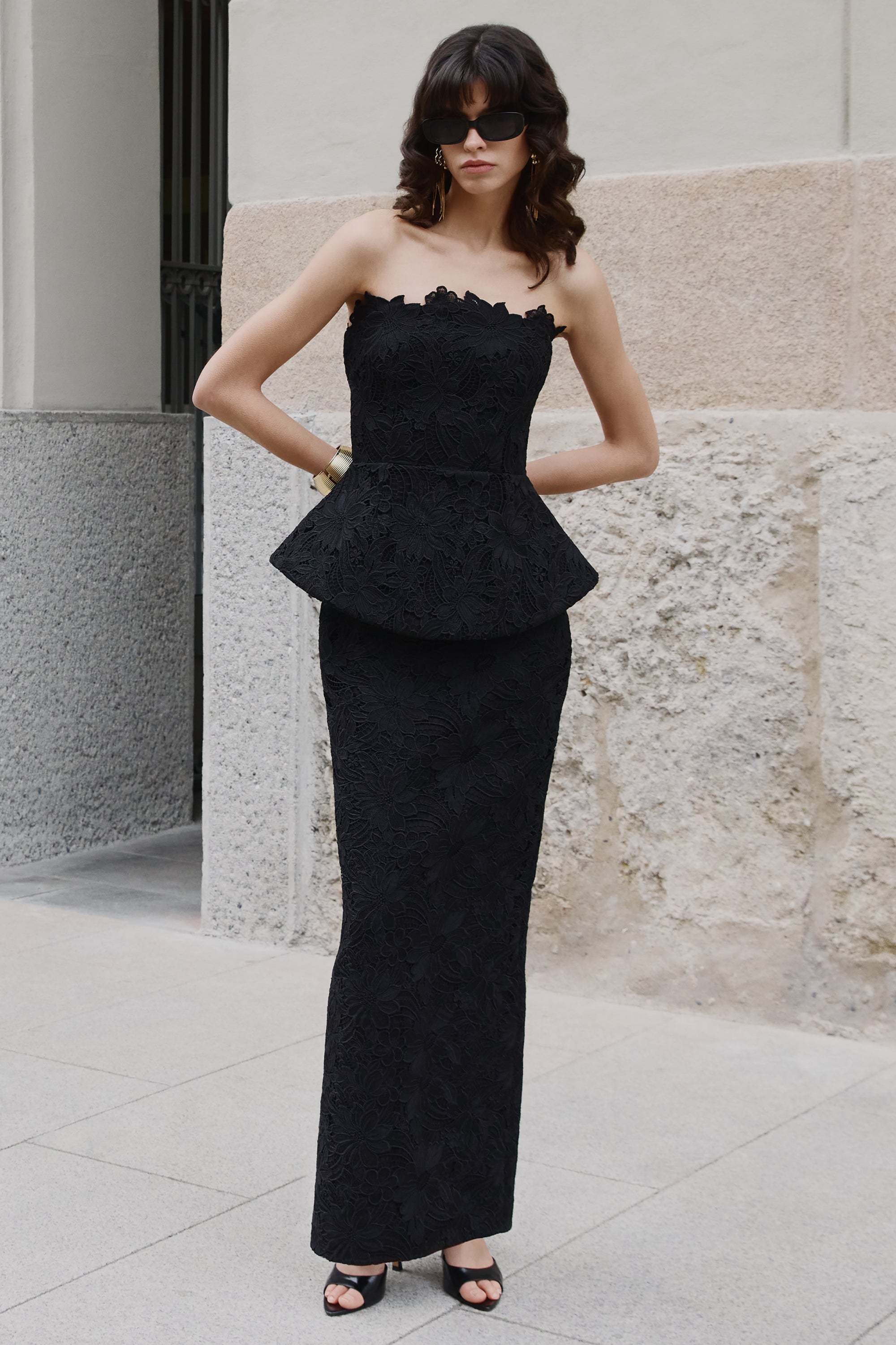 black lace tube dress bow doll Cutiekill 95% Rayon 5% SpandexLining Delvine | Black Lace Bandeau