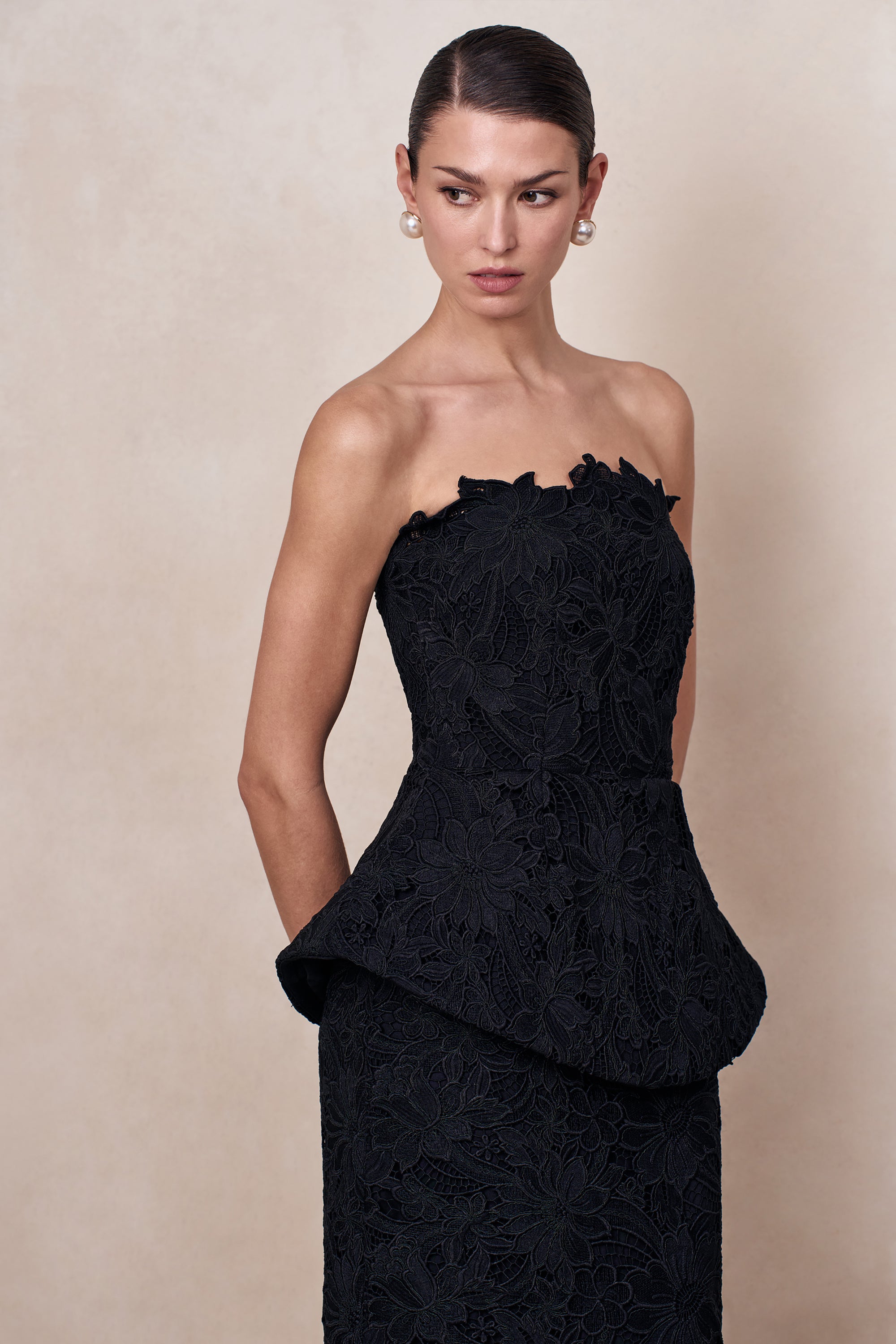 black lace tube dress Bandeau Corset Detail Mini In Textured | EGO US Pastel Yellow Bebe Women's Strapless Lace Cupcake