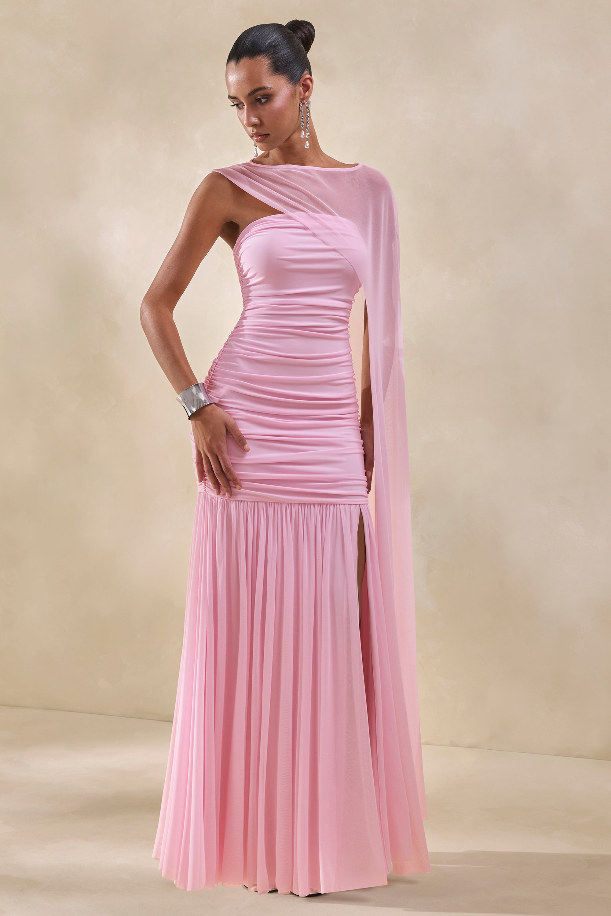 ECM_HR_CL137316084 - Ivanka _ Pink Bandeau Maxi Dress With Cape Sleeve 0.jpg