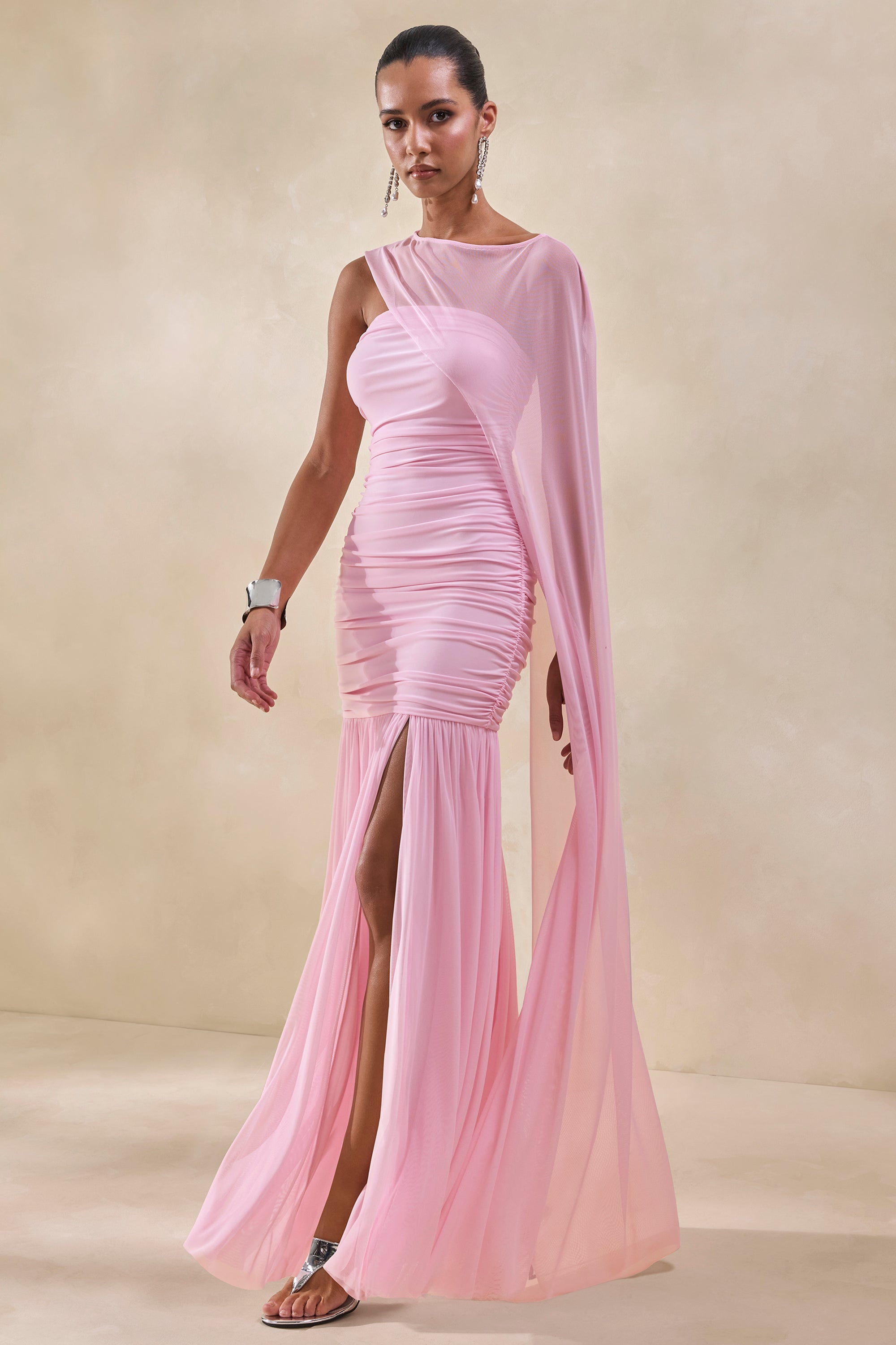 ECM_HR_CL137316084 - Ivanka _ Pink Bandeau Maxi Dress With Cape Sleeve 2.jpg