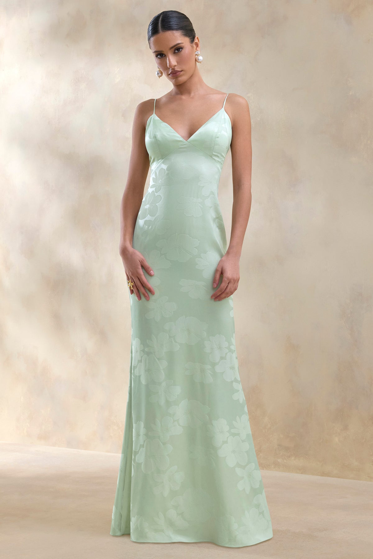 ECM_HR_CL137318037 - Carelle | Green Satin Plunge-Neck Maxi Dress With Asymmetric Drop-Waist 0.jpg