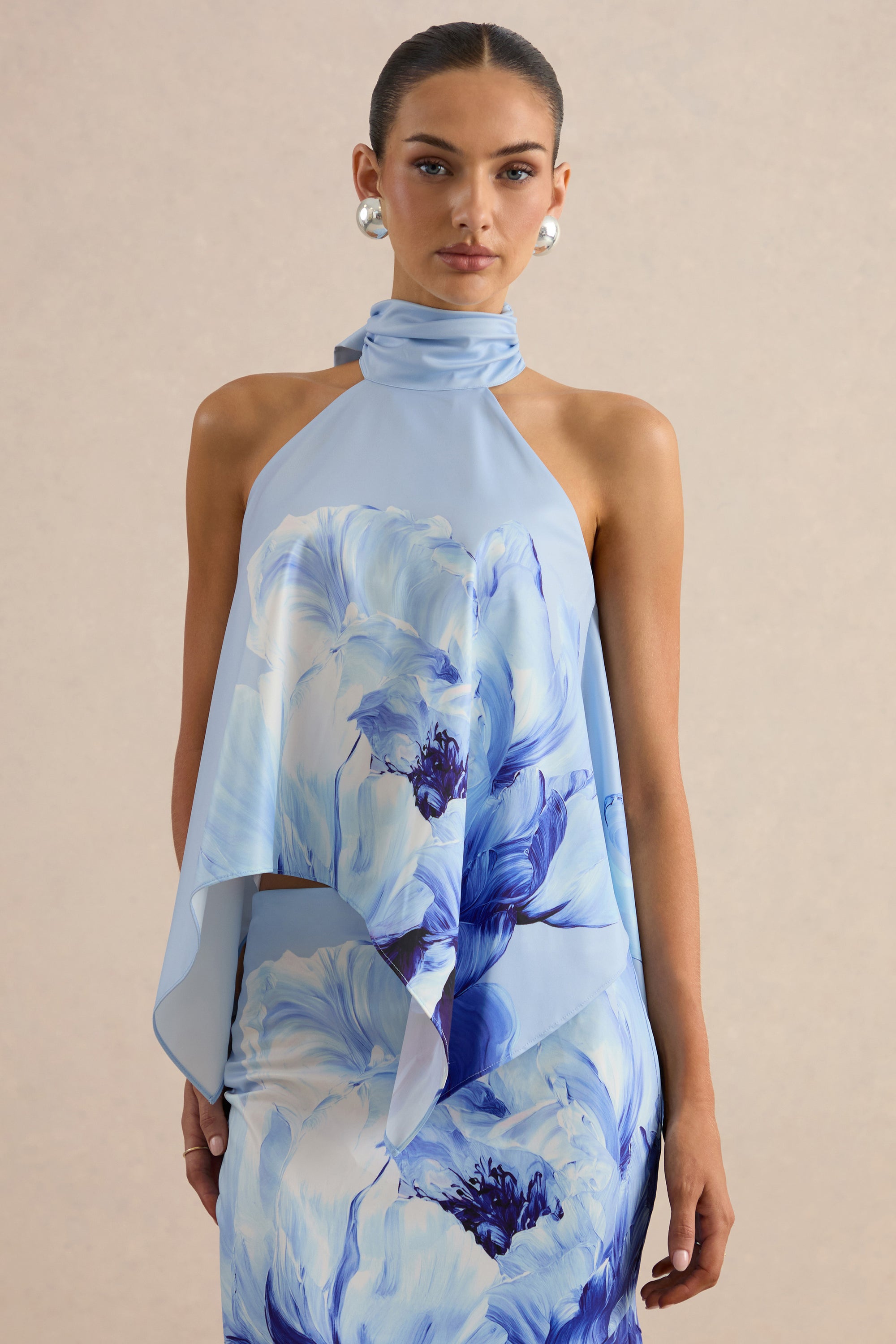 CL137321013 - Sancelle | Blue Border Floral Print Matte Satin Halter-Neck Top 5.jpg