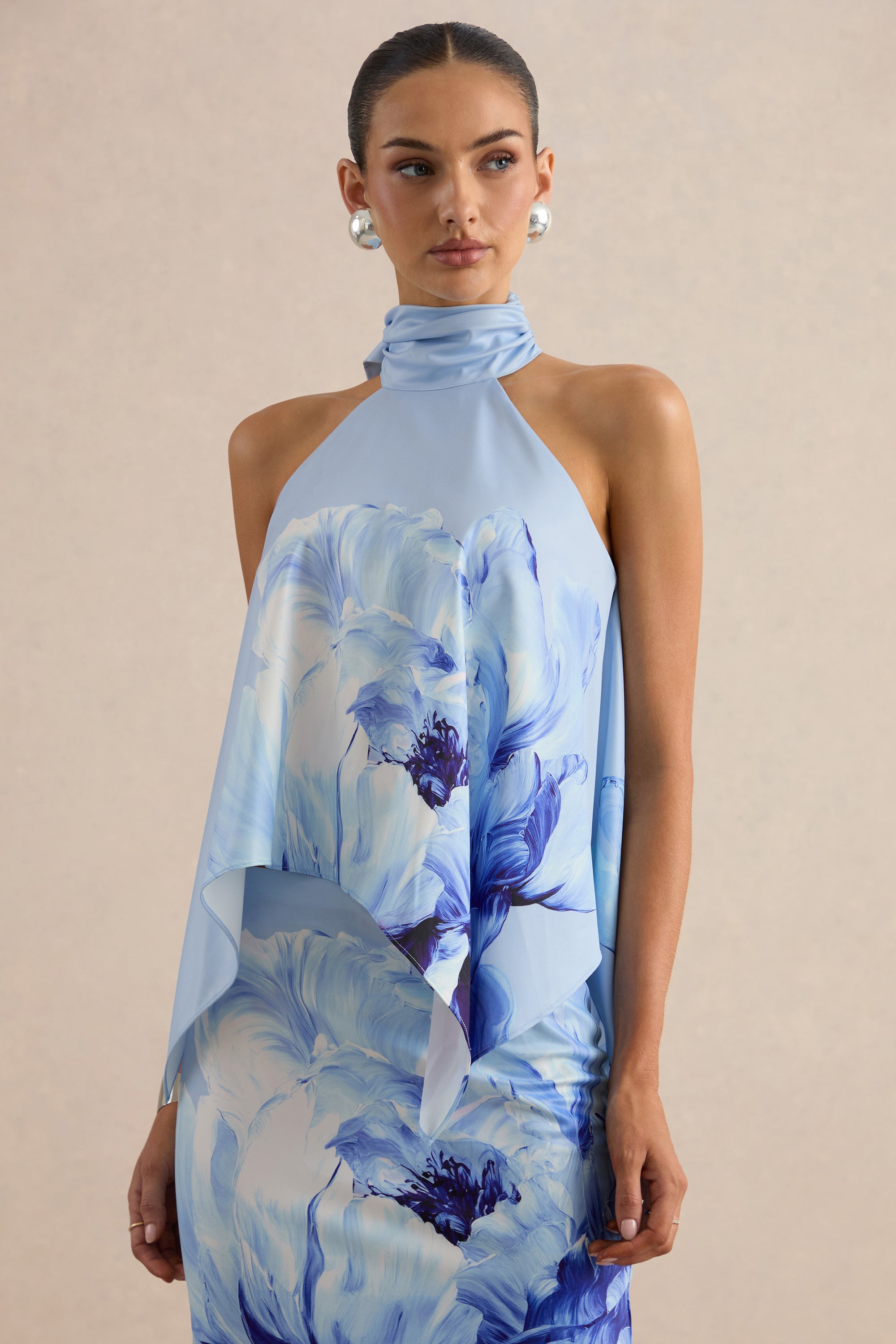 CL137321013 - Sancelle | Blue Border Floral Print Matte Satin Halter-Neck Top 6.jpg