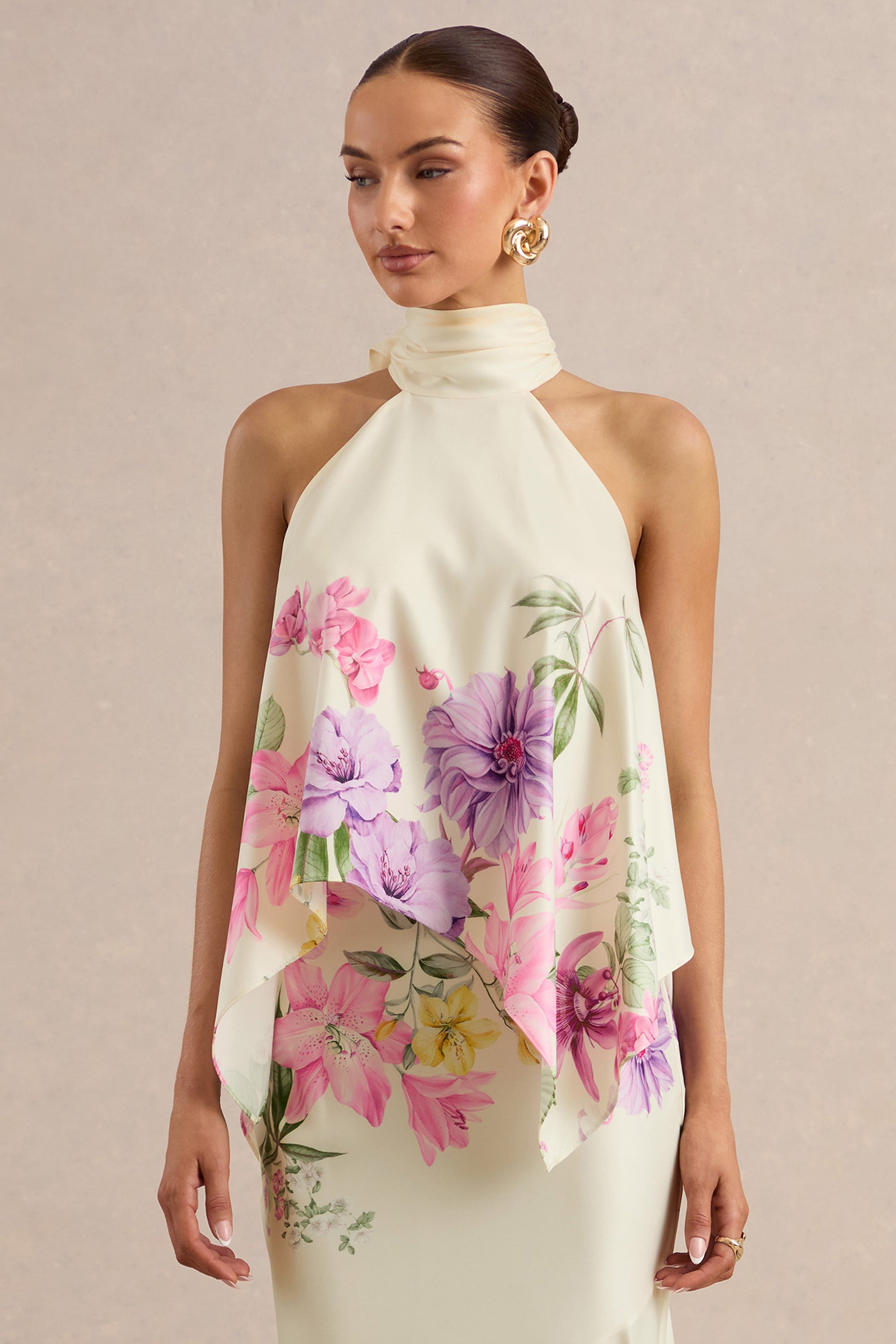 ECM_HR_CL137321111 - Sancelle _ Cream Border Floral Print Matte Satin Halter-Neck Top + ECM_HR_CL137649111 - Vayla _ Cream Floral Print Matte Satin Asymmetric Drop-Waist Maxi Skirt 3.jpg