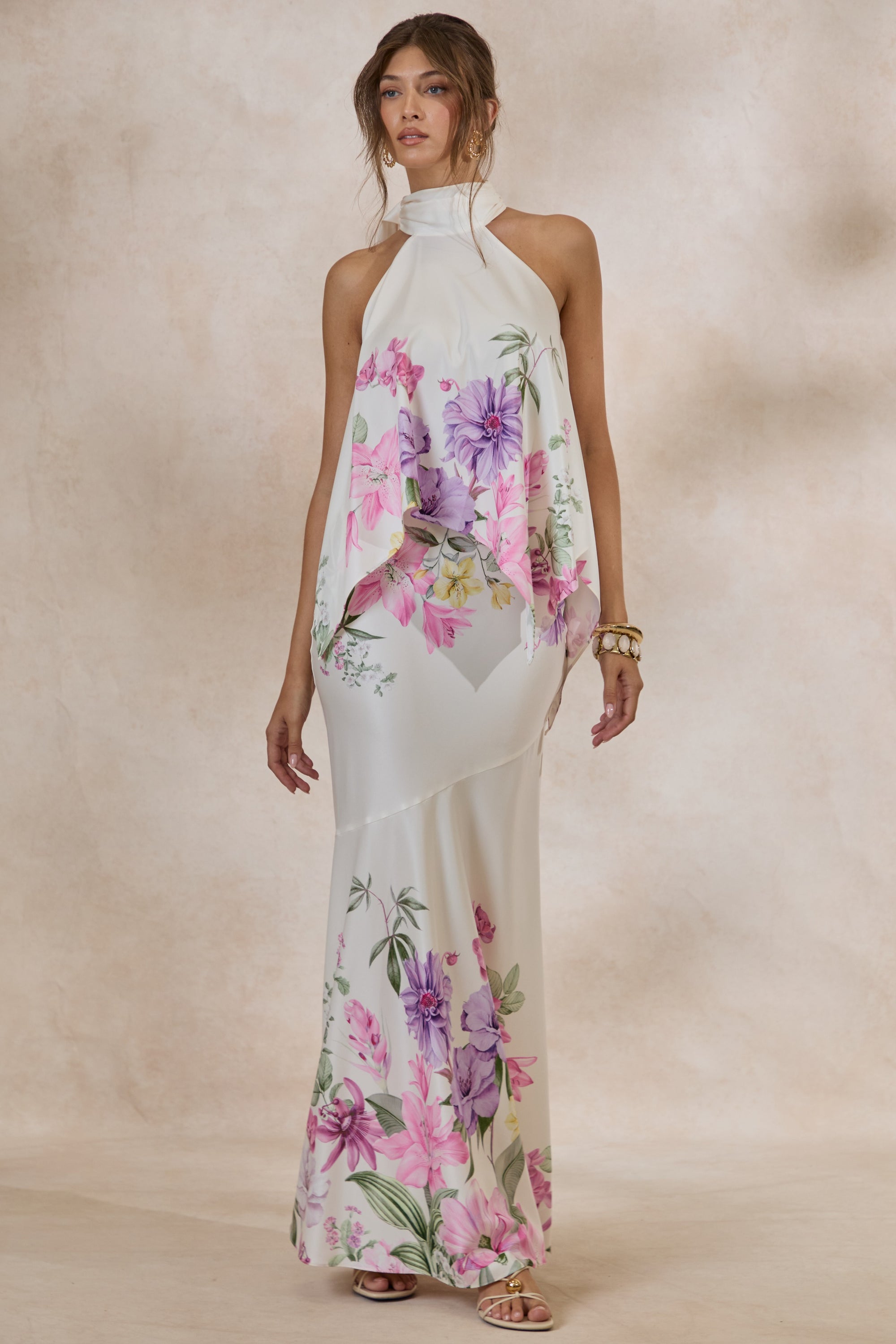 SANCELLE Vayla Cream Floral Print Matte Satin Asymmetric Drop-Waist Maxi Skirt COORD CL137649111 CL137321111 (1).jpg