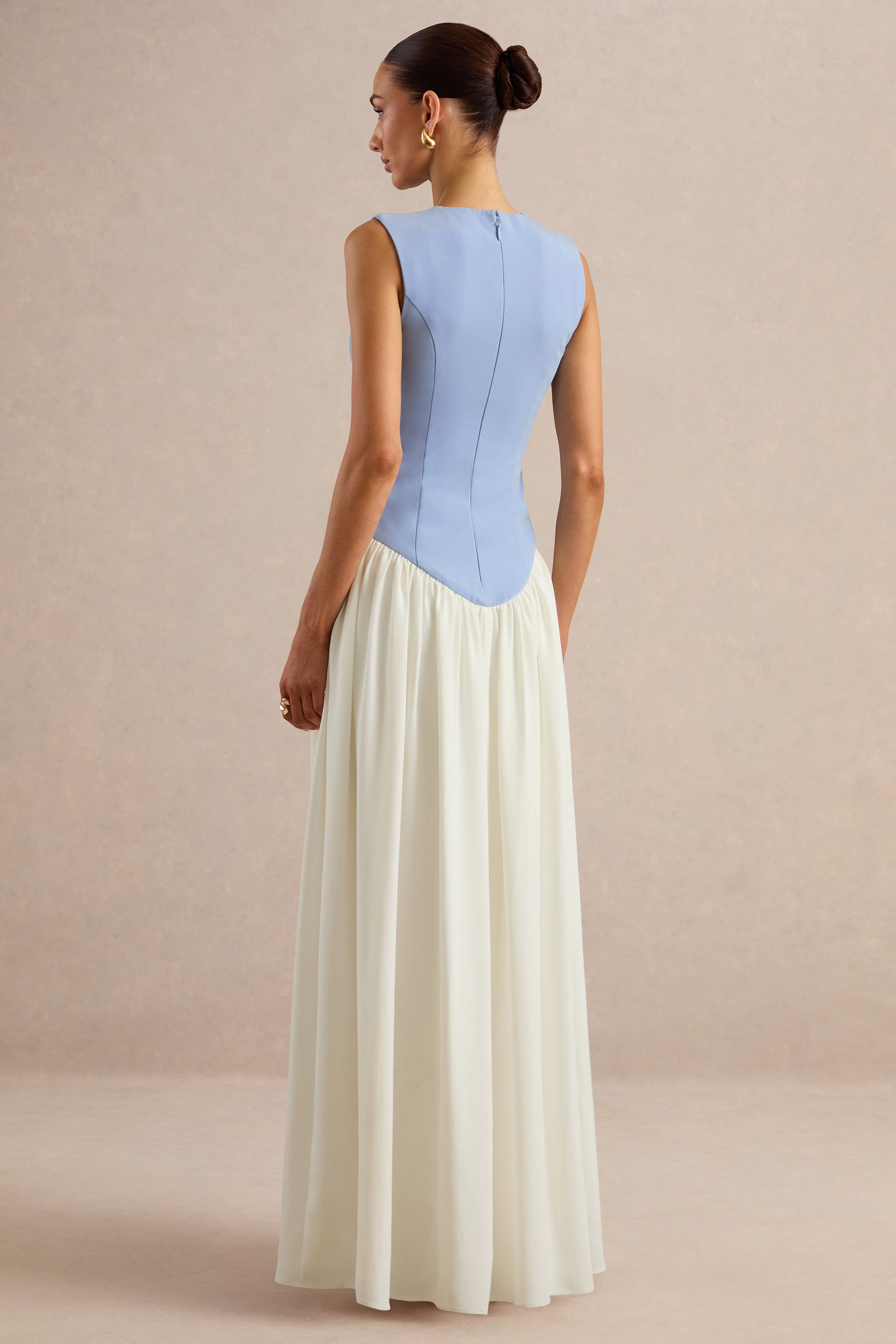 ECM_HR_CL137340153 - Iliana _ Powder Blue And White Crew-Neck Maxi Dress With Drop-Waist And Pleated Skirt 5.jpg