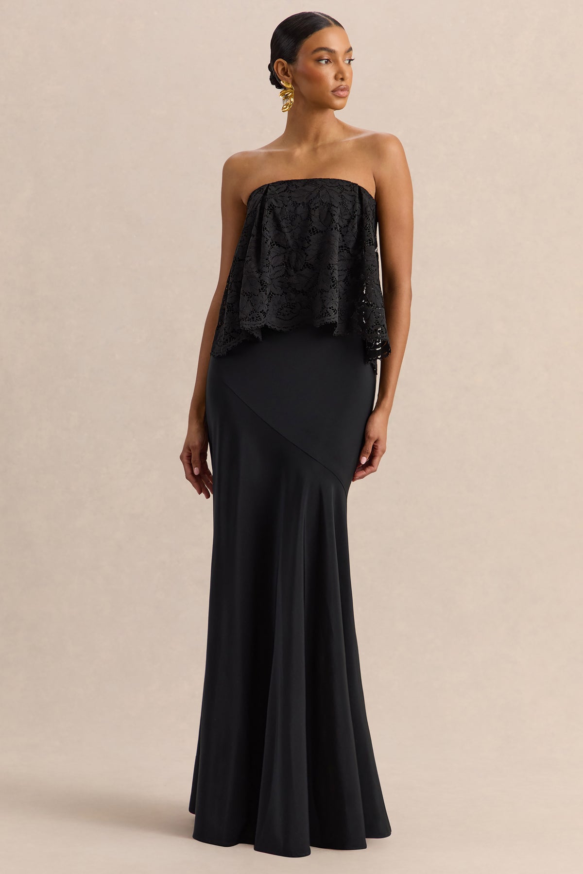 matte satin black dress KissProm main image 0