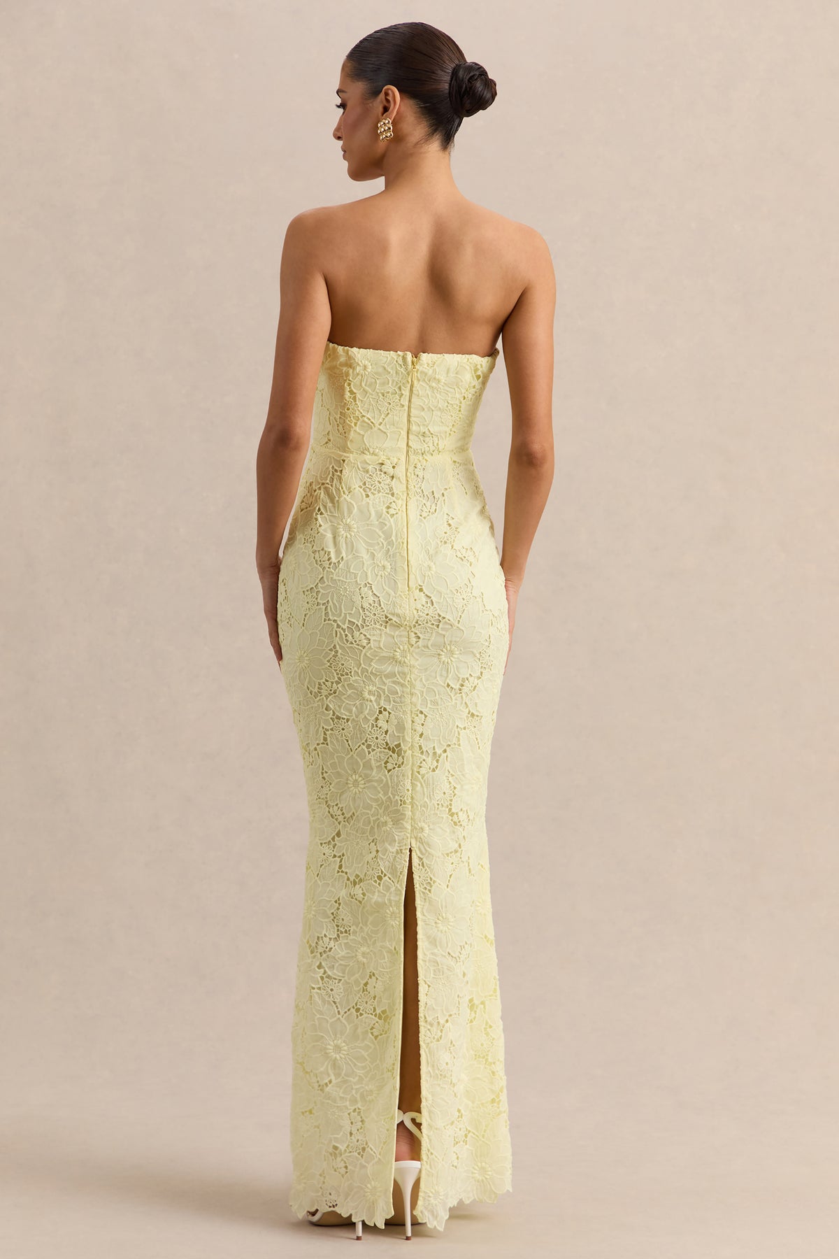 Suzie Lemon Lace Bandeau Maxi Dress Club L London - USA Suzie Lemon Lace Bandeau Maxi Dress Club L London - USA