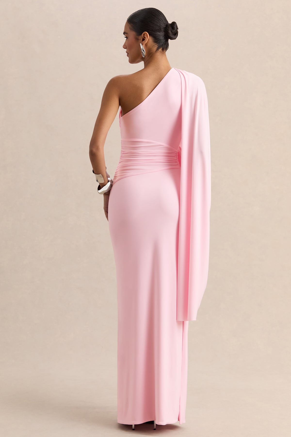 Sabella | PINK Asymmetric-Neck Maxi Dress - UK 12 PINK Sabella | PINK Asymmetric-Neck Maxi Dress - UK 12 PINK