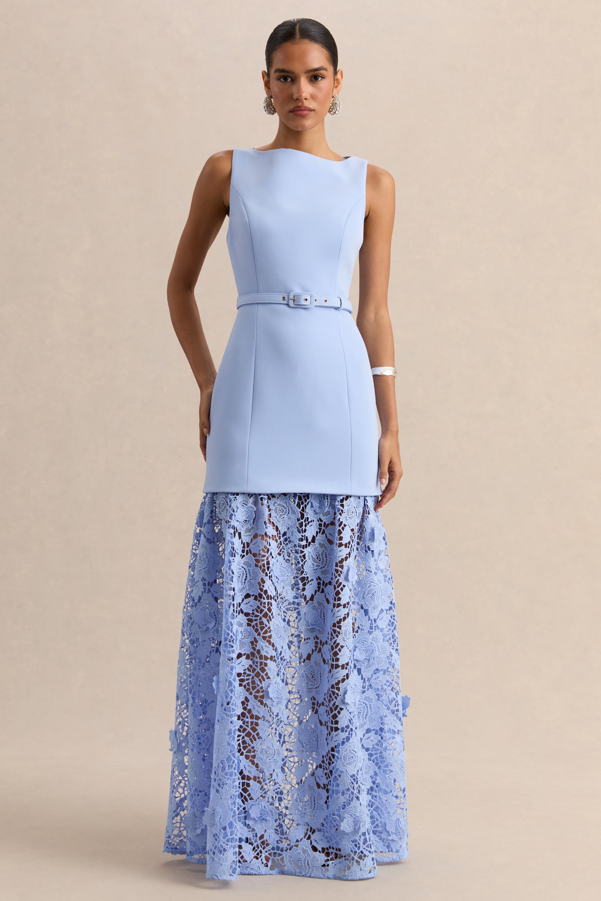 blue boatneck dress Lila Boat Neck Dress-Celestial Blue Sadie's of Fairhope