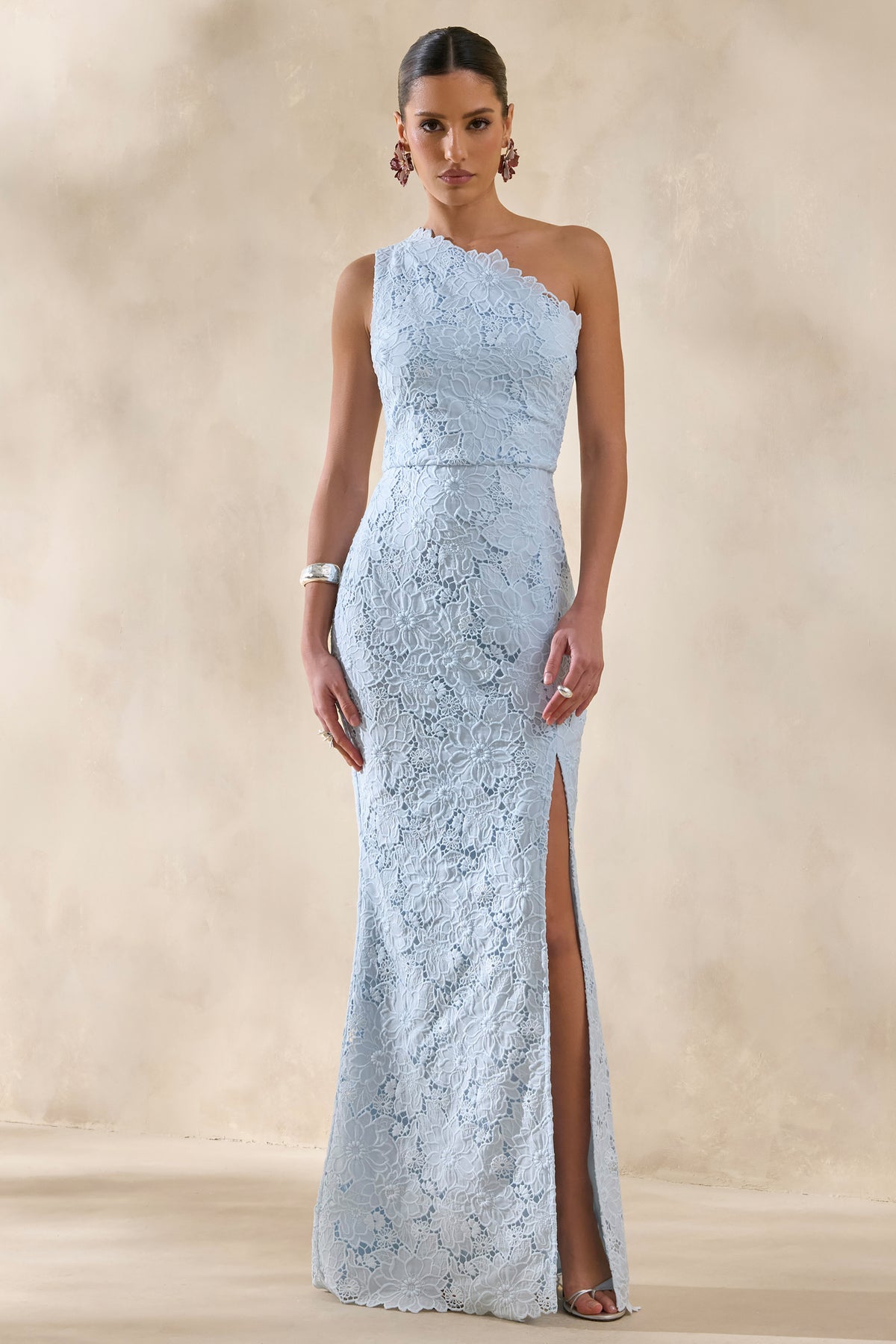 Lunia | Powder BLUE Broderie Asymmetric-Neck Maxi Dress - UK 10 LIGHT BLUE Lunia | Powder BLUE Broderie Asymmetric-Neck Maxi Dress - UK 10 LIGHT BLUE
