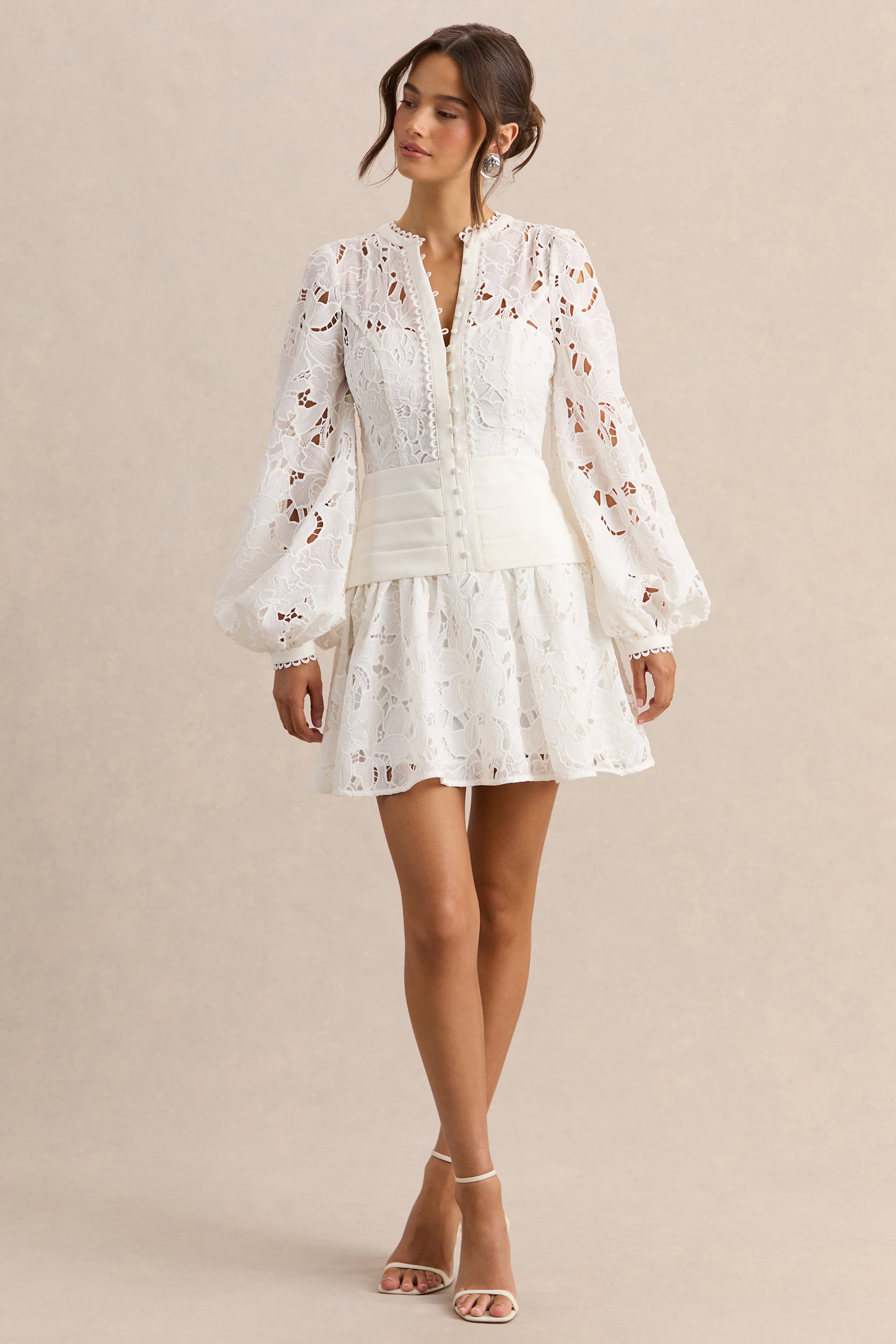 white dress pleated skirt For Bridal Shower - White Bridal Dress - Satin Bow Back Mini Dress this dress combines elegance and comfort with its regular fit design Midi dress with creased bodice