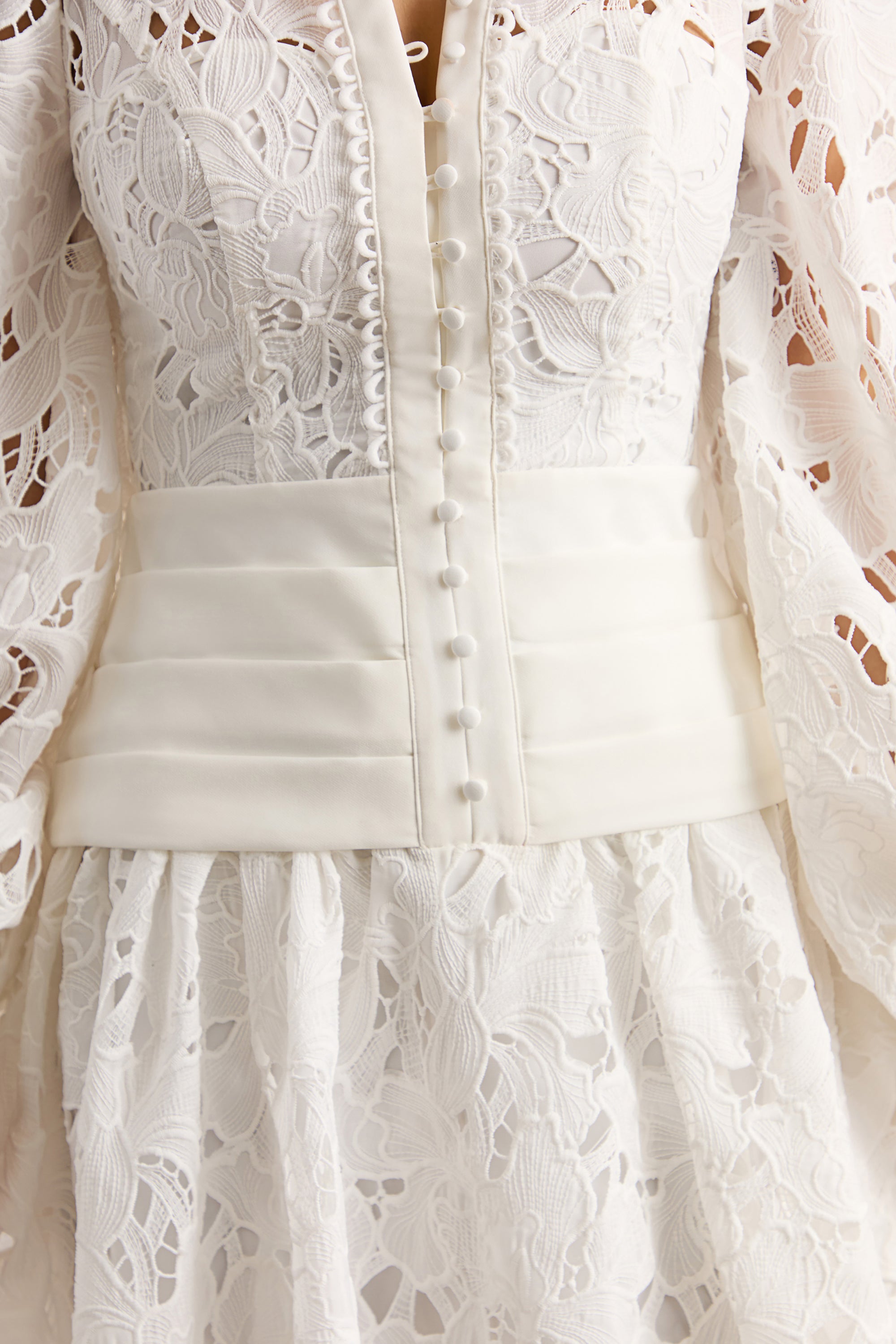 white pleated dress with sleeves Polo Ralph Lauren Pleated long-sleeve Shirt Dress | White