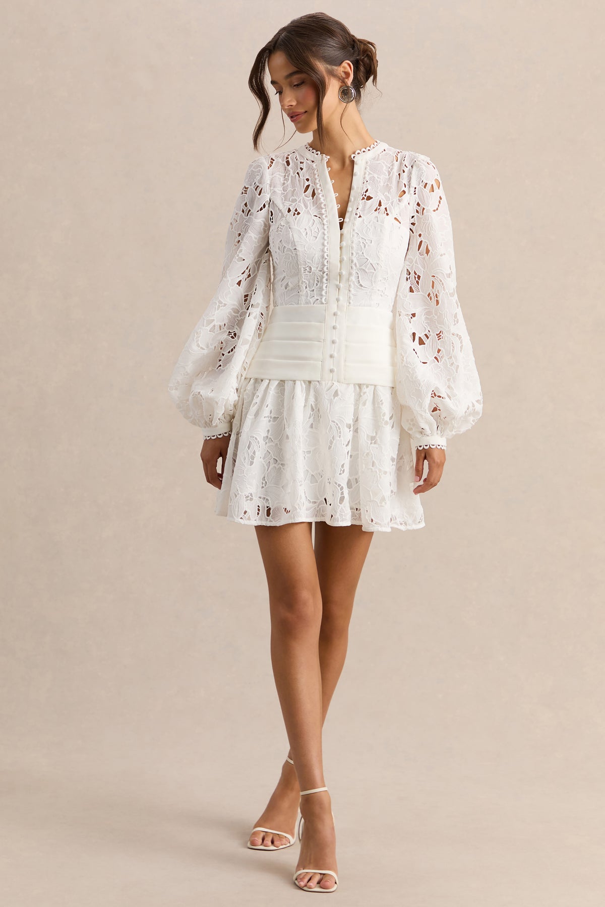 mini white denim dress Ivory Button Down Denim Mini Dress with Belt
