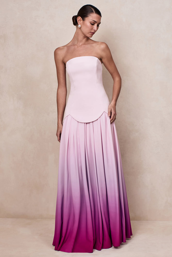Nia Pink Ombre Bandeau Maxi Dress  Club L London - USA