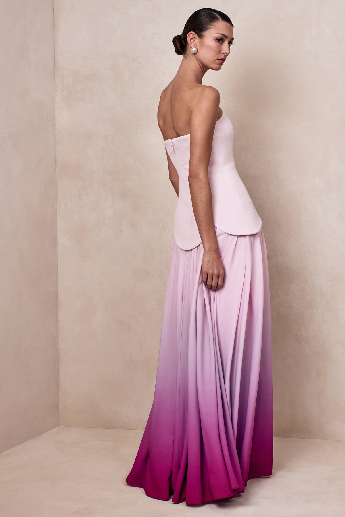 Nia | Pink Ombre Bandeau Maxi Dress