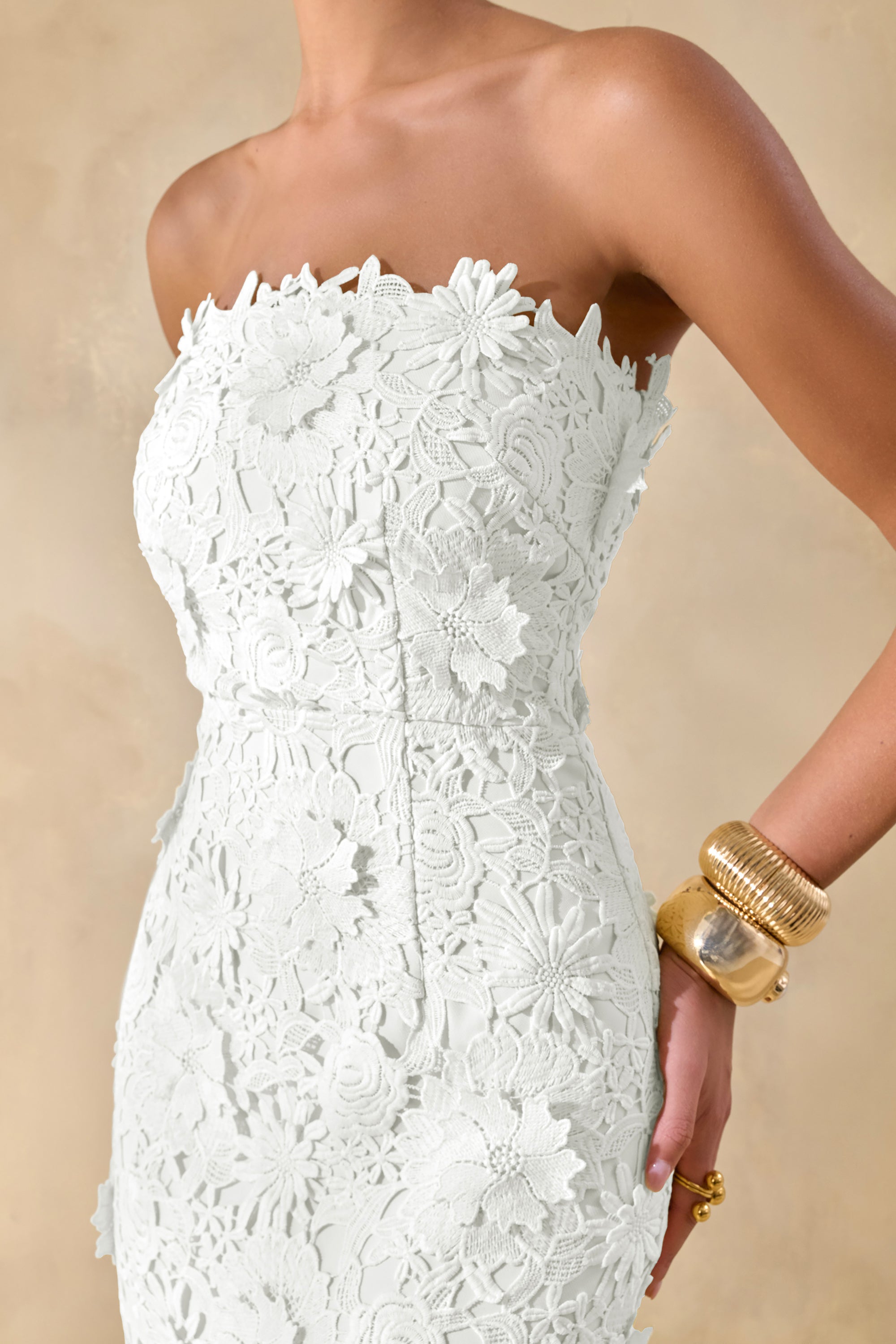 white bandeau maxi dress self-portrait - White Bandeau Maxi Dress