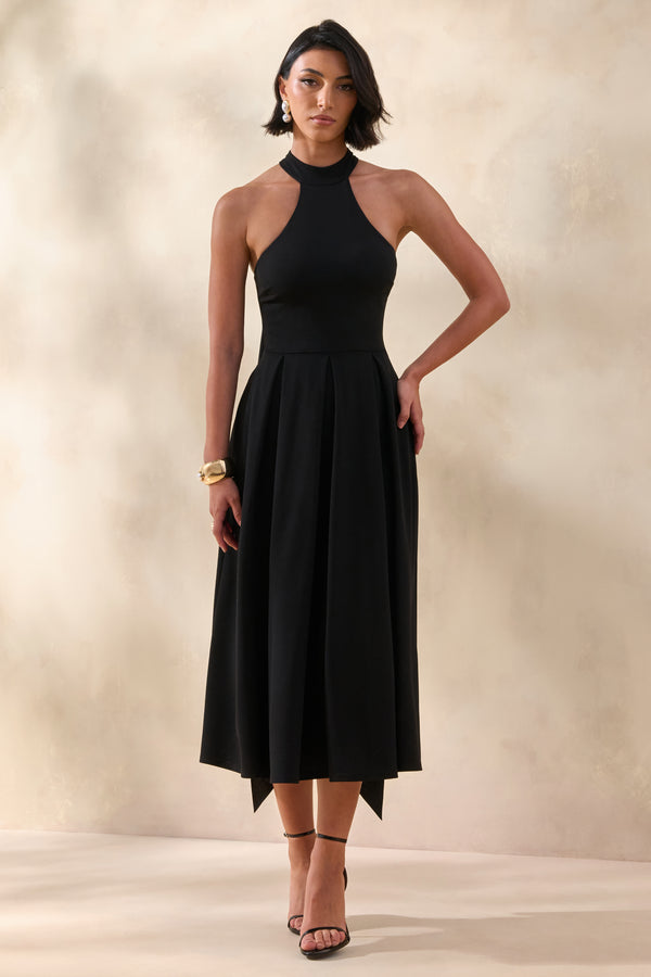 Rhode Black Halter-Neck Midi Dress Club L London - USA Rhode Black Halter-Neck Midi Dress Club L London - USA