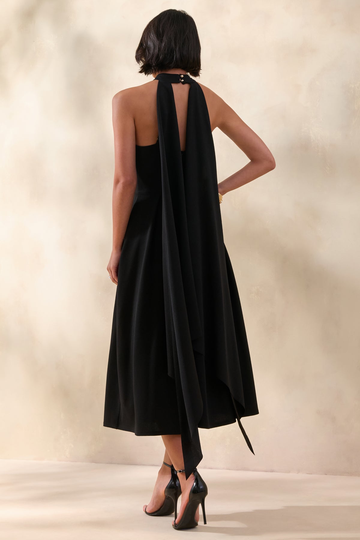 Rhode Black Halter-Neck Midi Dress Club L London - USA Rhode Black Halter-Neck Midi Dress Club L London - USA