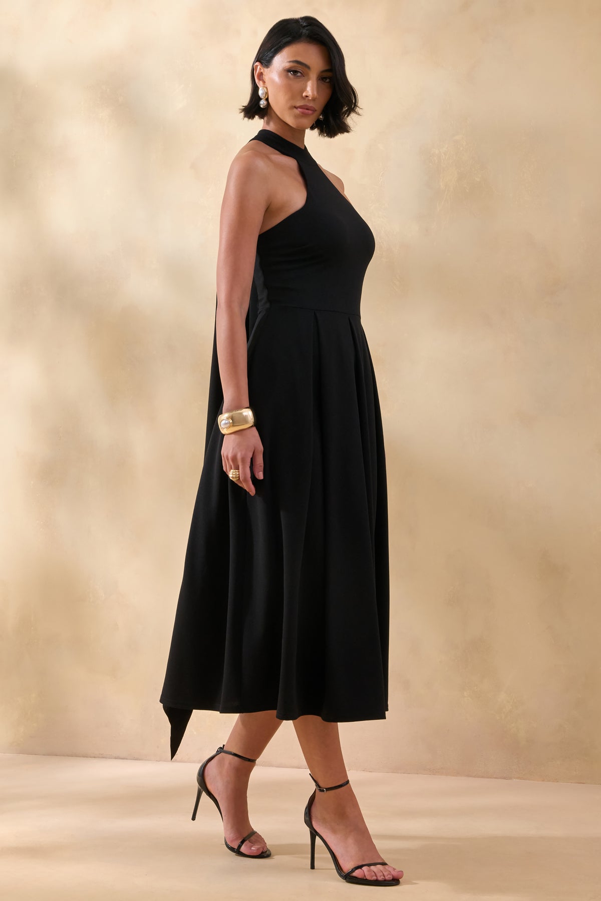 Rhode Black Halter-Neck Midi Dress  Club L London - USA