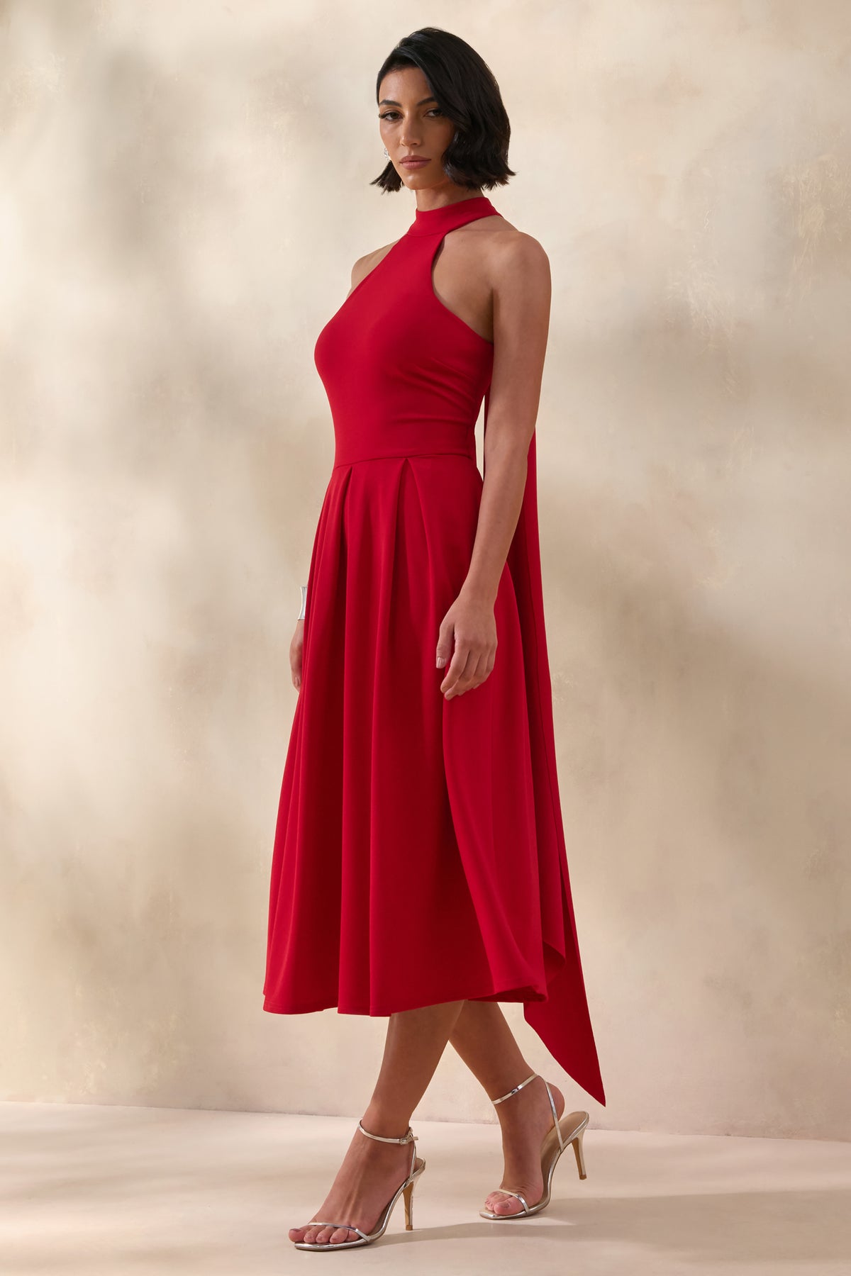 Rhode Red Halter-Neck Midi Dress Club L London - USA Rhode Red Halter-Neck Midi Dress Club L London - USA