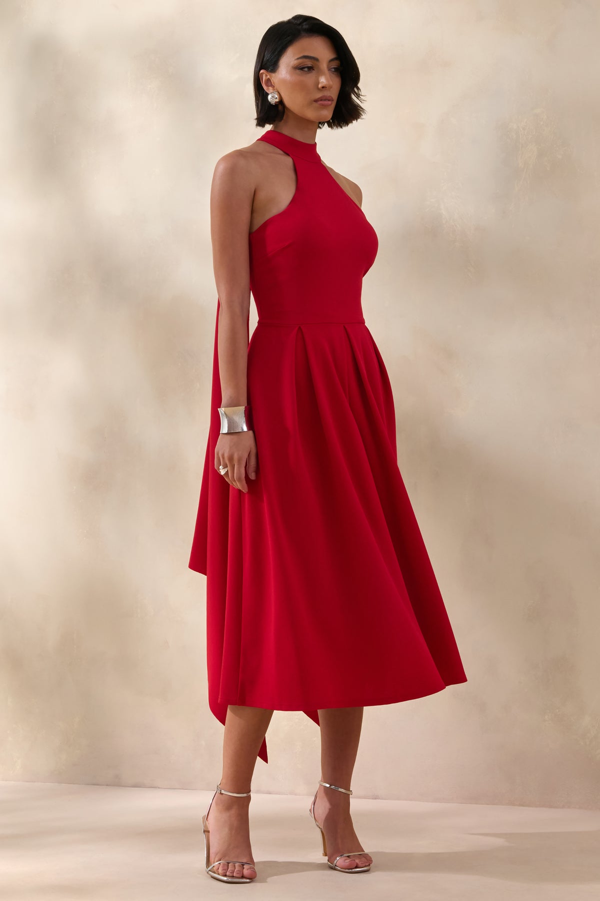 Rhode Red Halter-Neck Midi Dress Club L London - USA Rhode Red Halter-Neck Midi Dress Club L London - USA