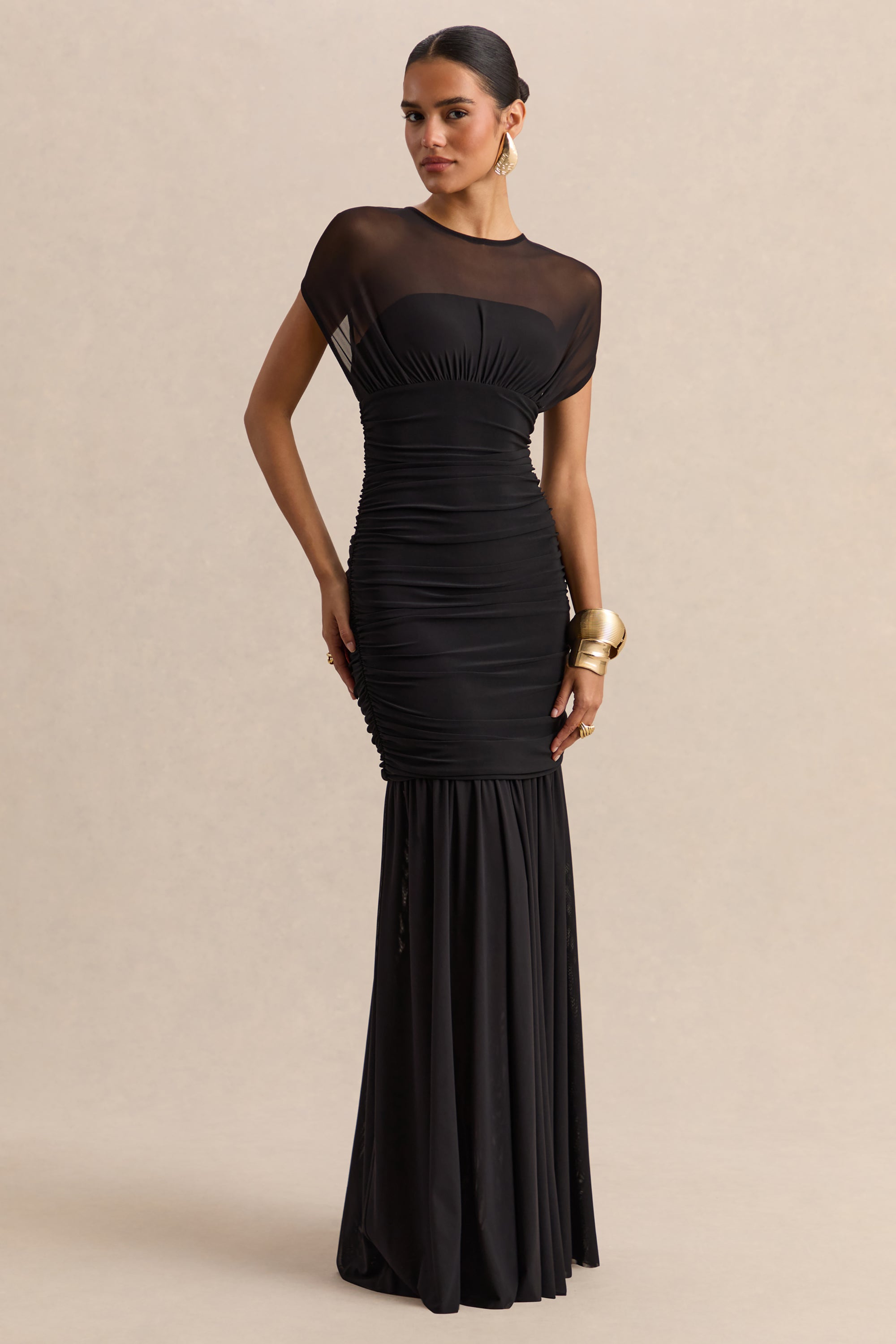 black maxi dress sheer Lna black embellished semi-sheer maxi dress