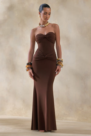 brown long dress near me Women's Just a Hint of Glam Brown Textured Semi-Sheer Long Sleeve Maxi Dress | Size: S