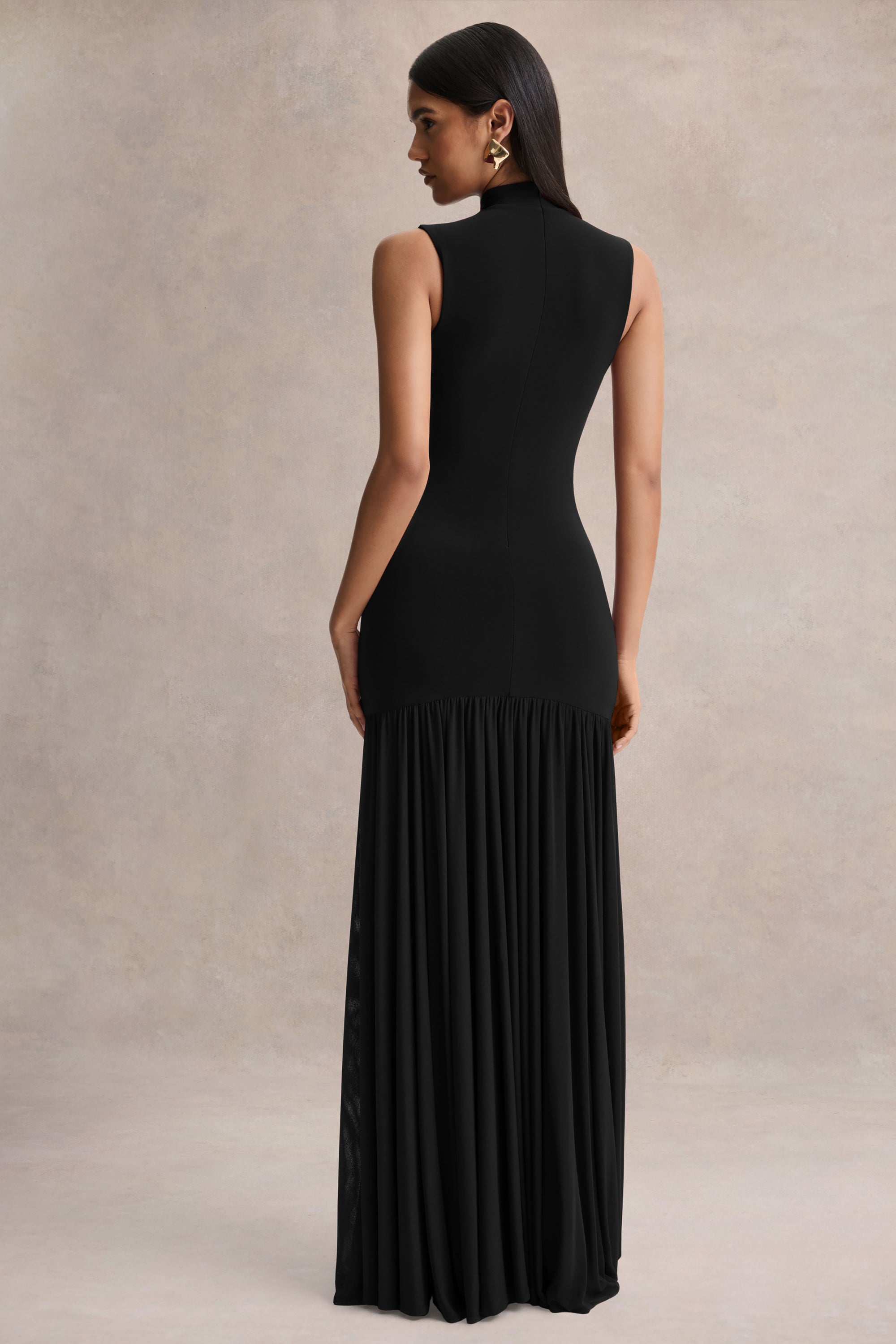 black drop waist dress long PrettyLittleThing Women's Drop Waist Maxi Dress in Black