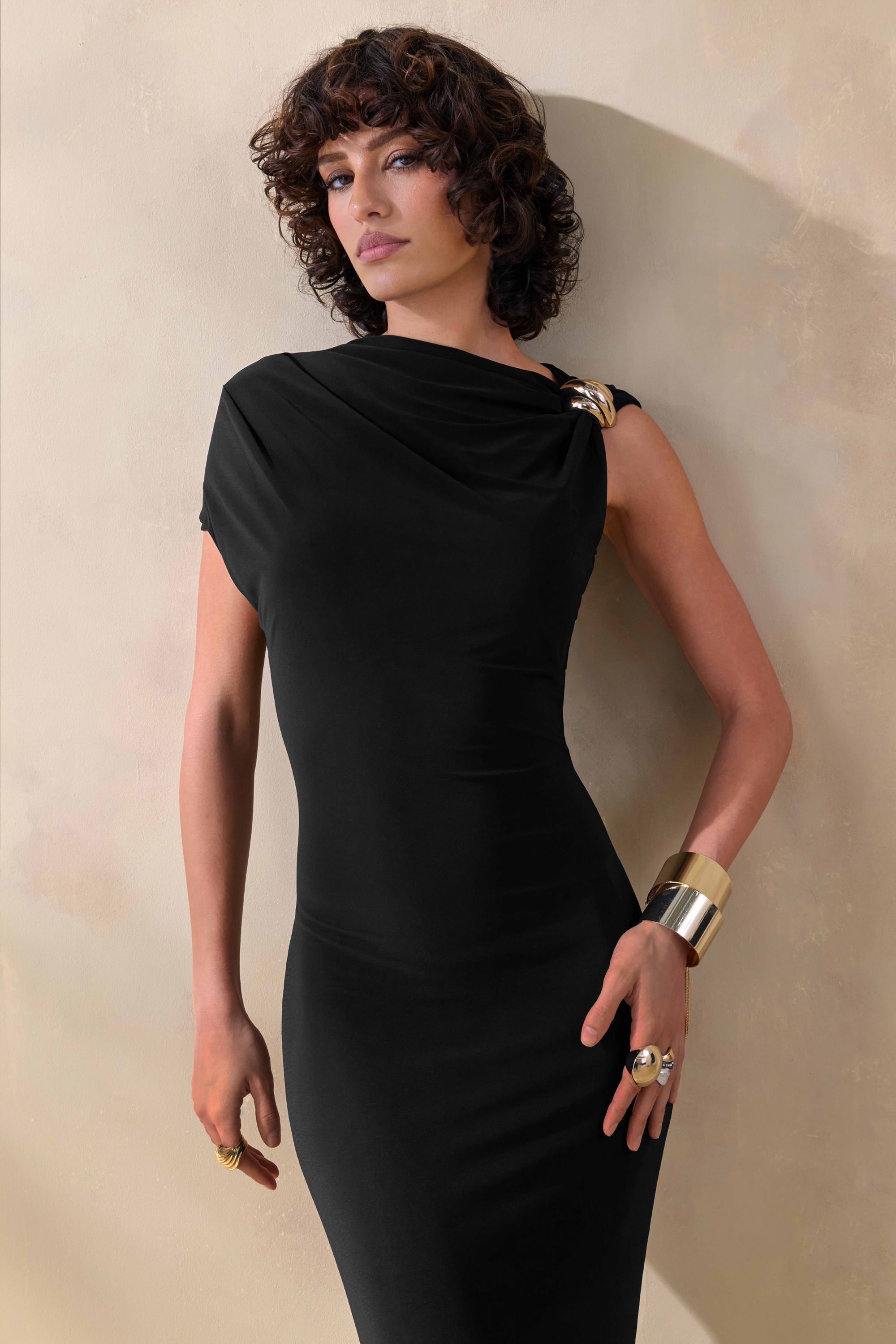 asymmetrical black cocktail dress Topshop - Satin Asymmetric Lace Trim Midi Slip Dress - Women - Polyester - 12 US