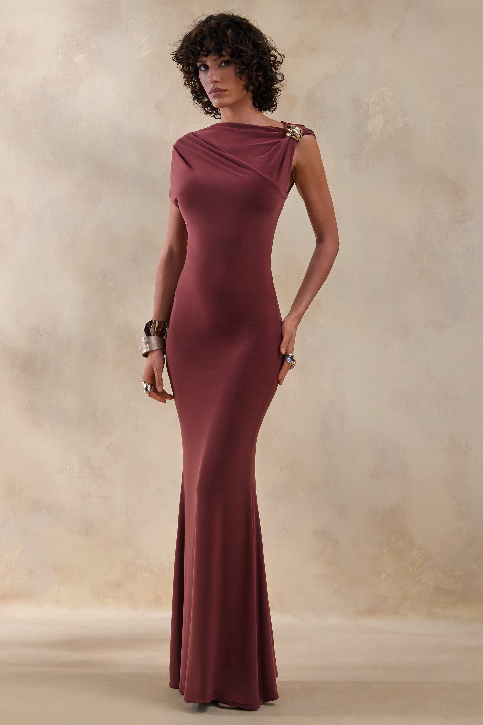 ECM_HR_CL137523021 - Blaire | Brown Asymmetric-Neck Maxi Dress With Gold-Detailing 1.jpg