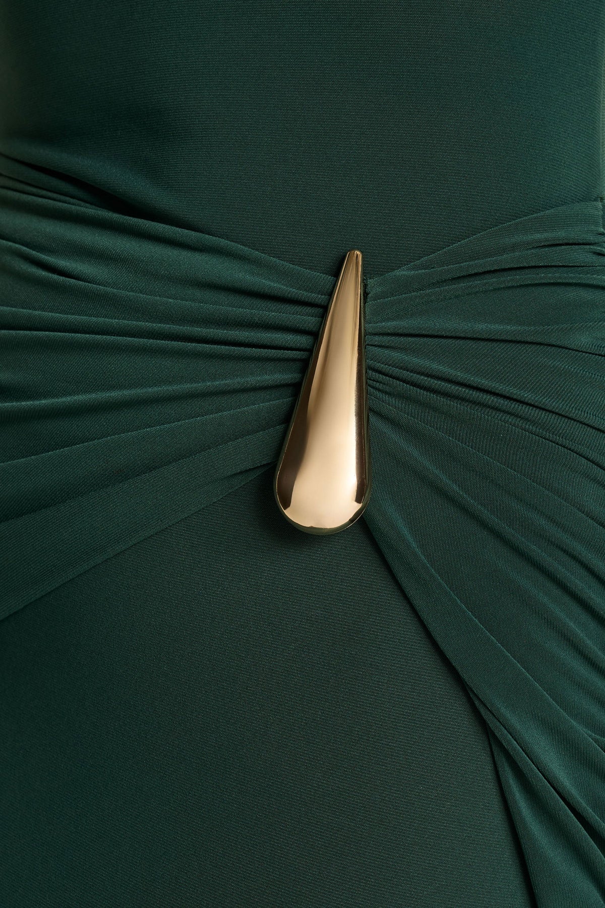 Solarium | DARK Green Long-Sleeve Maxi Dress With Gold Detail - UK 14 DARK Green Solarium | DARK Green Long-Sleeve Maxi Dress With Gold Detail - UK 14 DARK Green