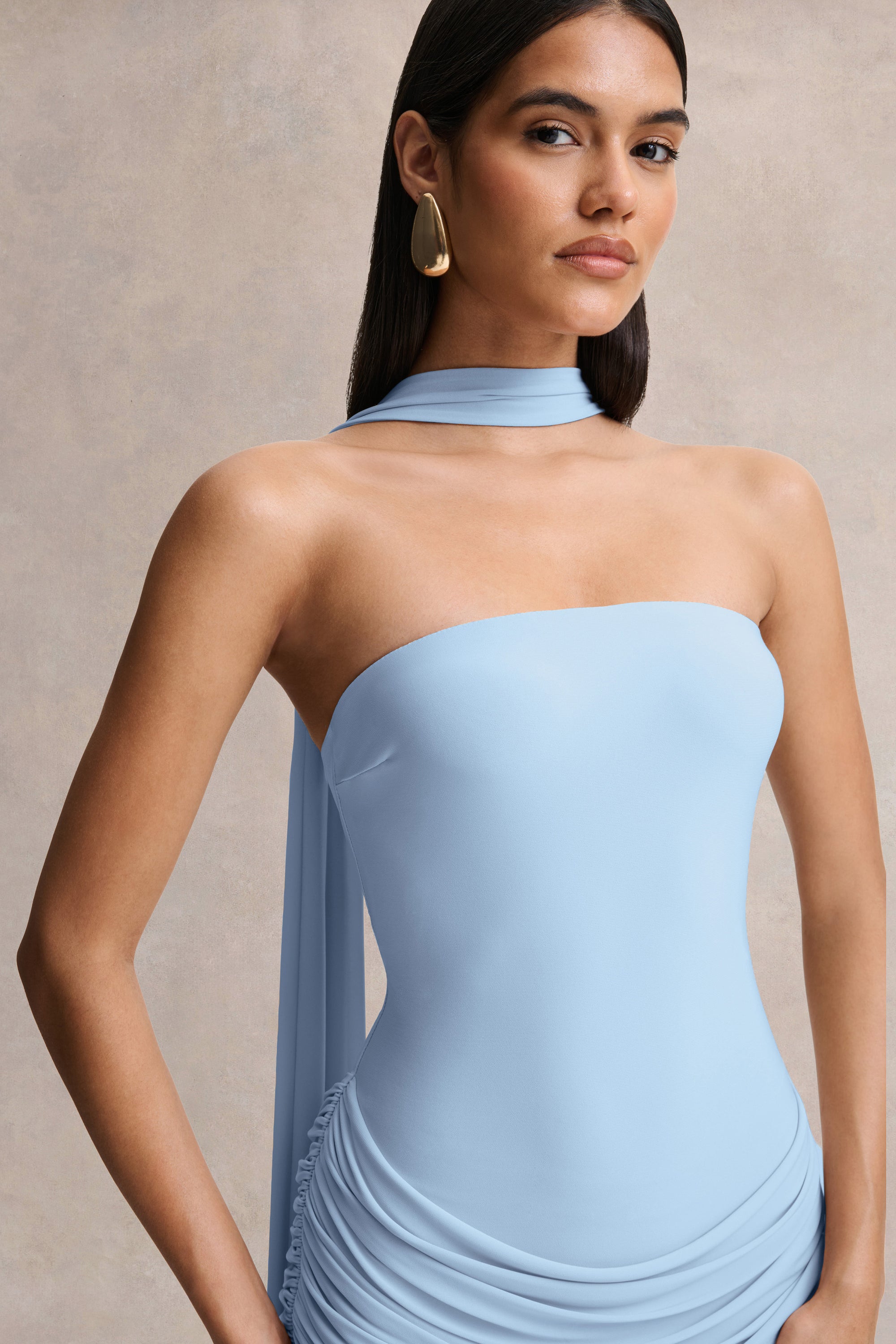 light blue tube dress Taylor Strapless Tube Dress