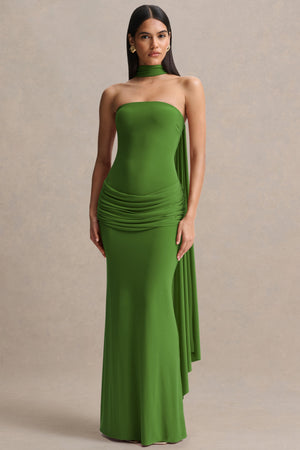 band of the free green strapless dress Graciella Plunging V Neckline