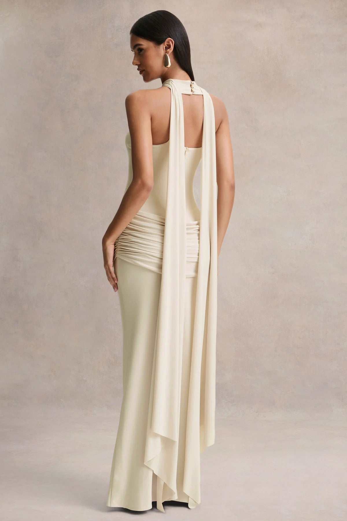 Graciella Stone Bandeau Maxi Dress With Draped Detailing And Scarf  Club L  London - USA