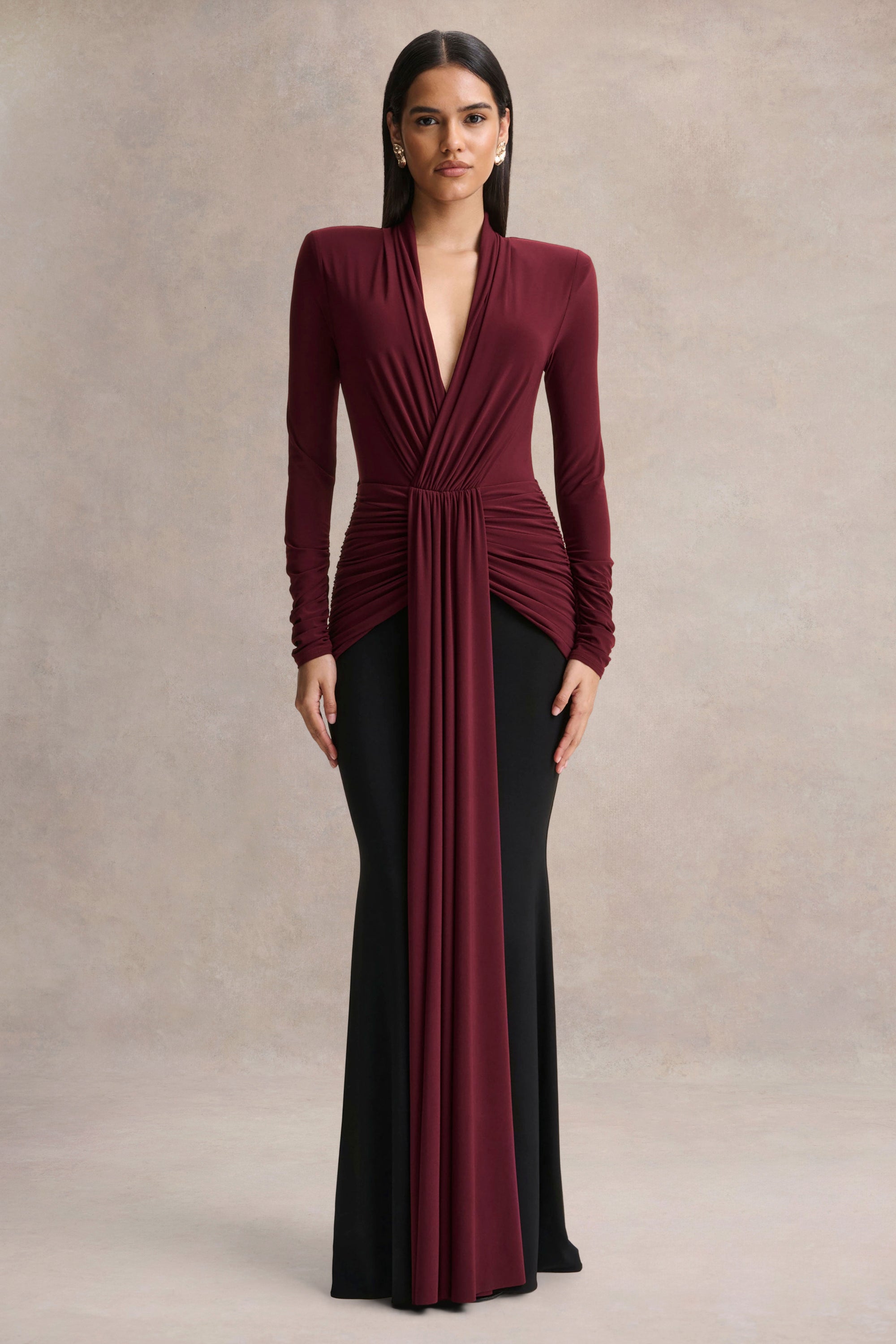 halston maxi dress Halston Crepe And Chiffon Kinslee Maxi Gown