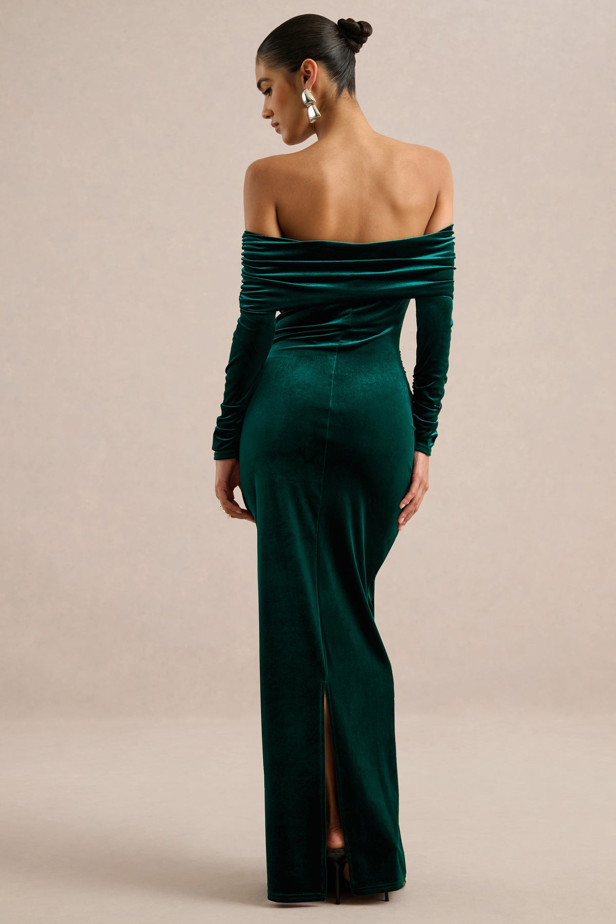 ECM_HR_CL137564030 - Jessara _ Bottle Green Bardot-Neck Maxi Dress With Knot-Details5.jpg