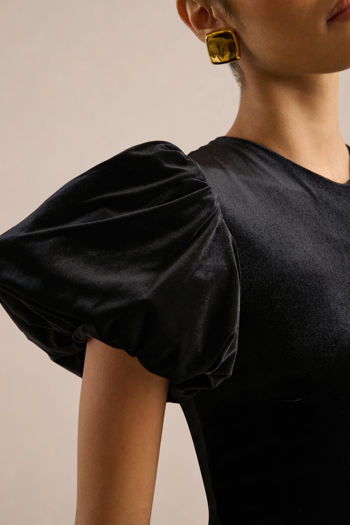 ECM_HR_CL137565001 - Seraphic _ Black Velvet Puff-Sleeve Midi Dress4.jpg
