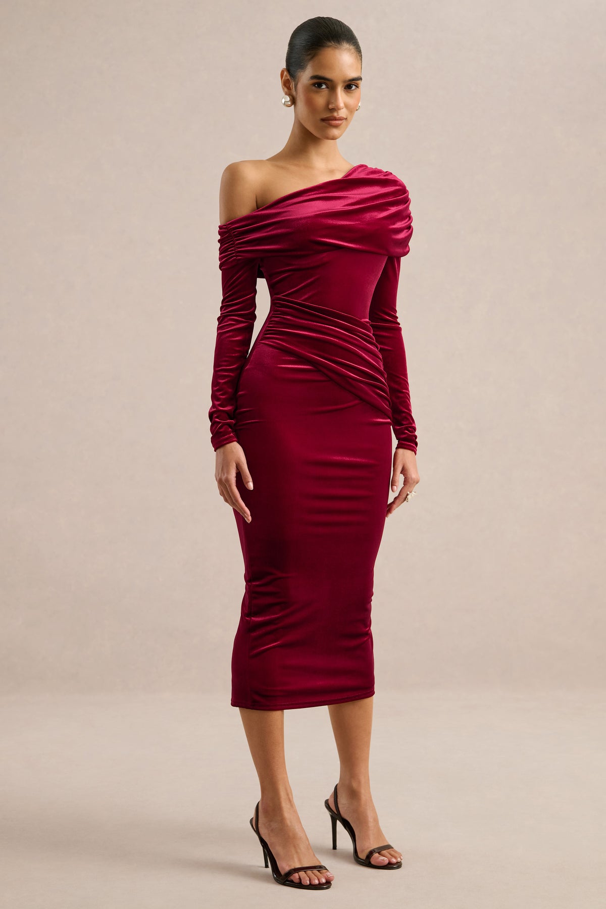 ECM_HR_CL137567101 - Eirene _ Red Velvet Asymmetric-Neck Midi Dress1.jpg