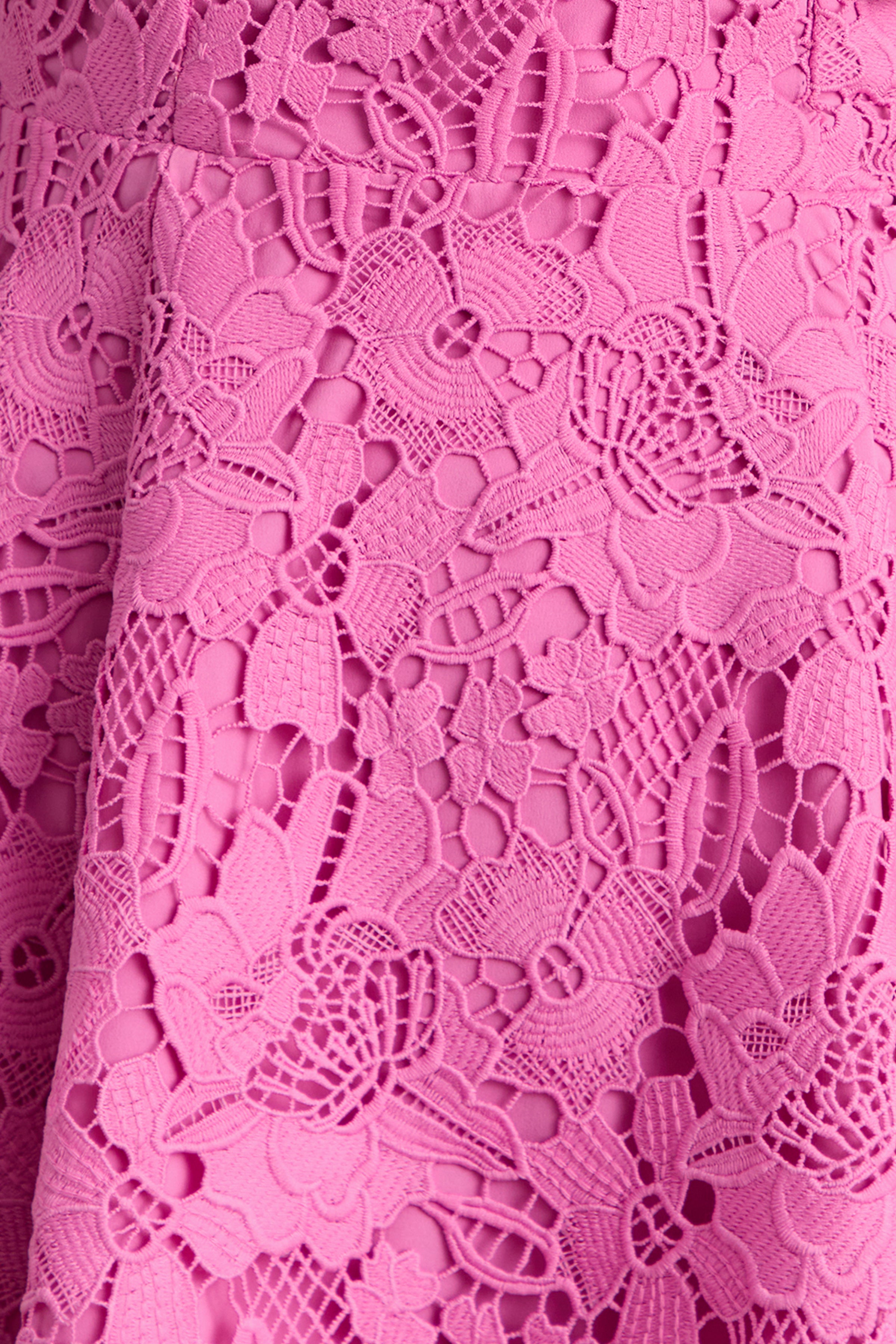 Morina | Pink Lace Crew-Neck Mini Dress – Club L London - USA