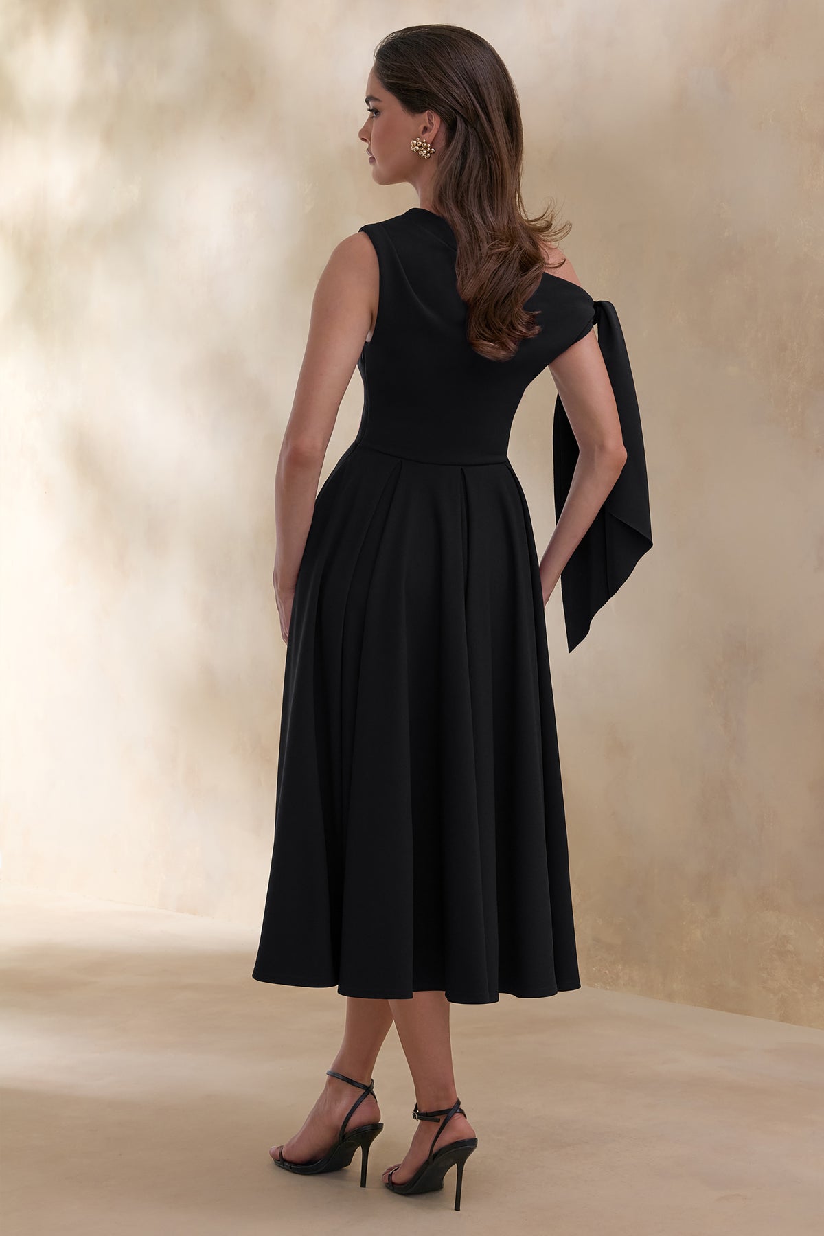 draped waist midi dress Brown And Stone Marble Print Halter Neck Draped Waist Midi Dress – AX Paris  US