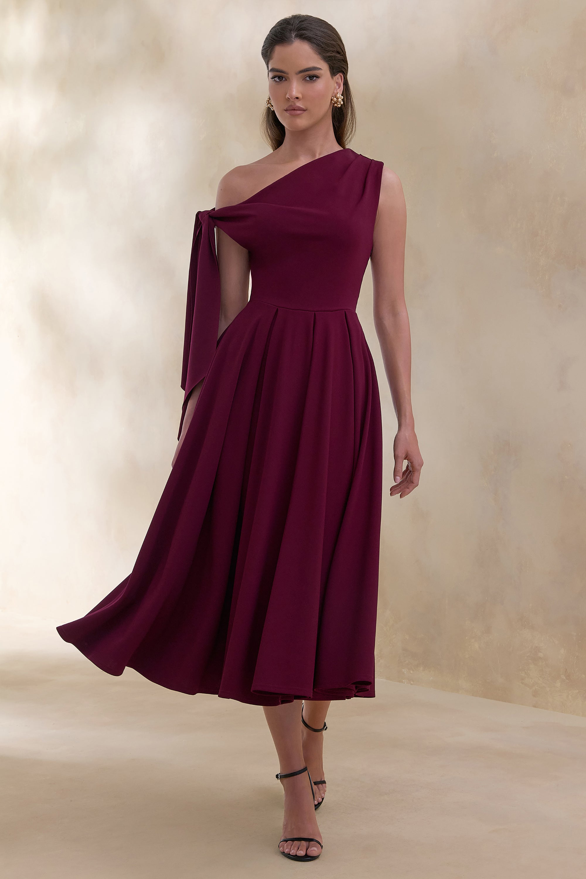 burgundy asymmetrical dress US 2 / BURGUNDY