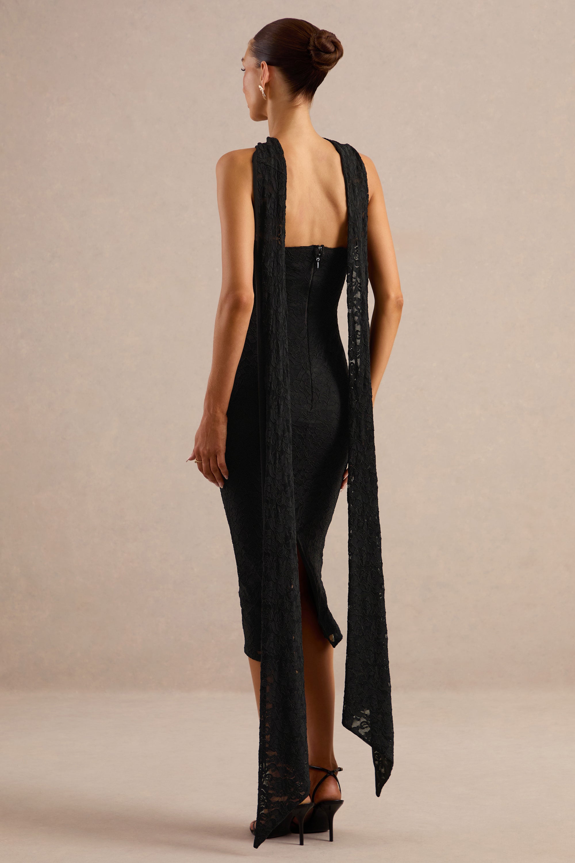 ECM_HR_CL137629001 - Rosaria _ Black Lace Bandeau Midi Dress With Scarf-Detail9.jpg