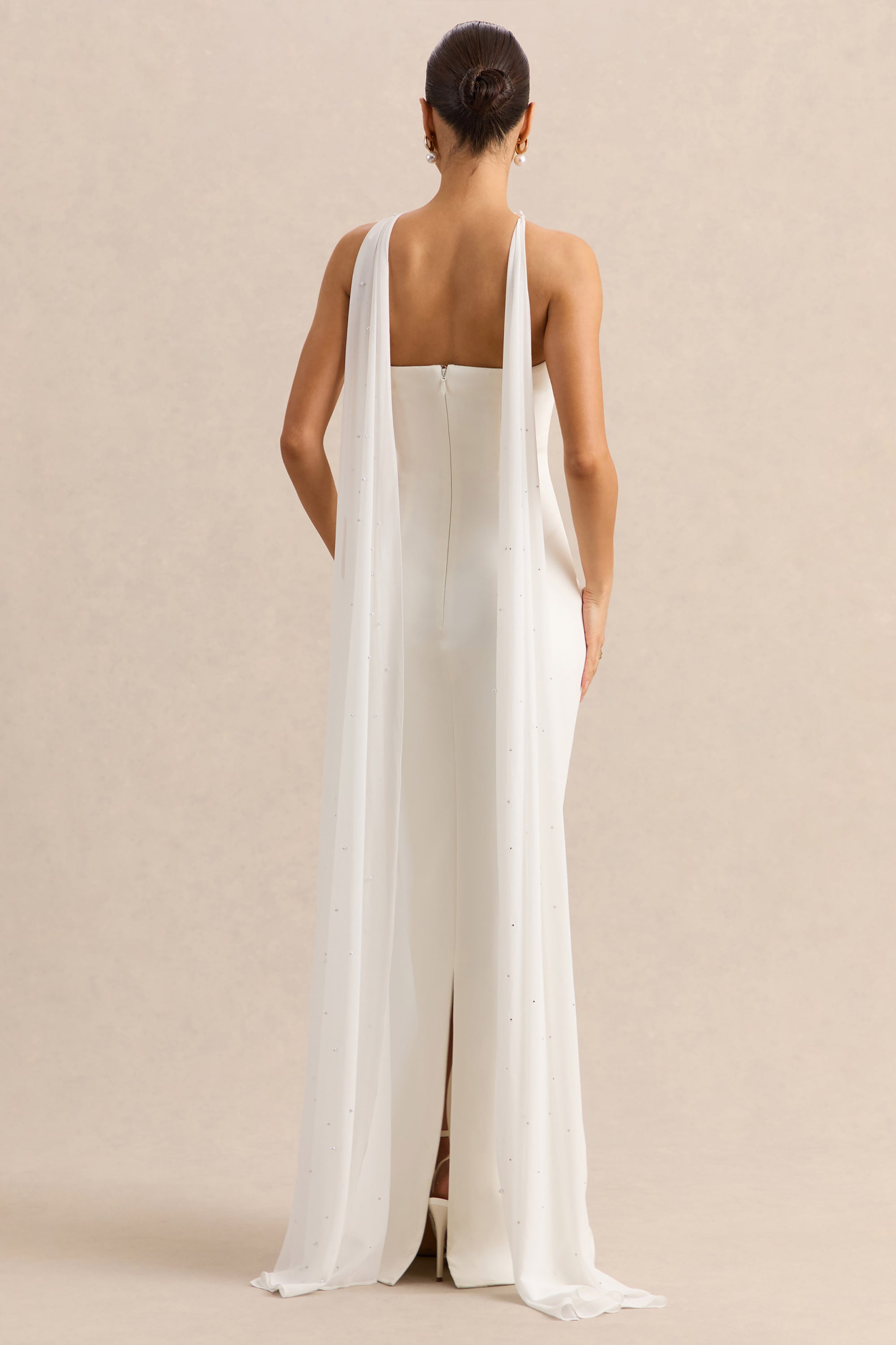white scuba bandeau maxi dress Ocean Breeze Bandeau Maxi Dress