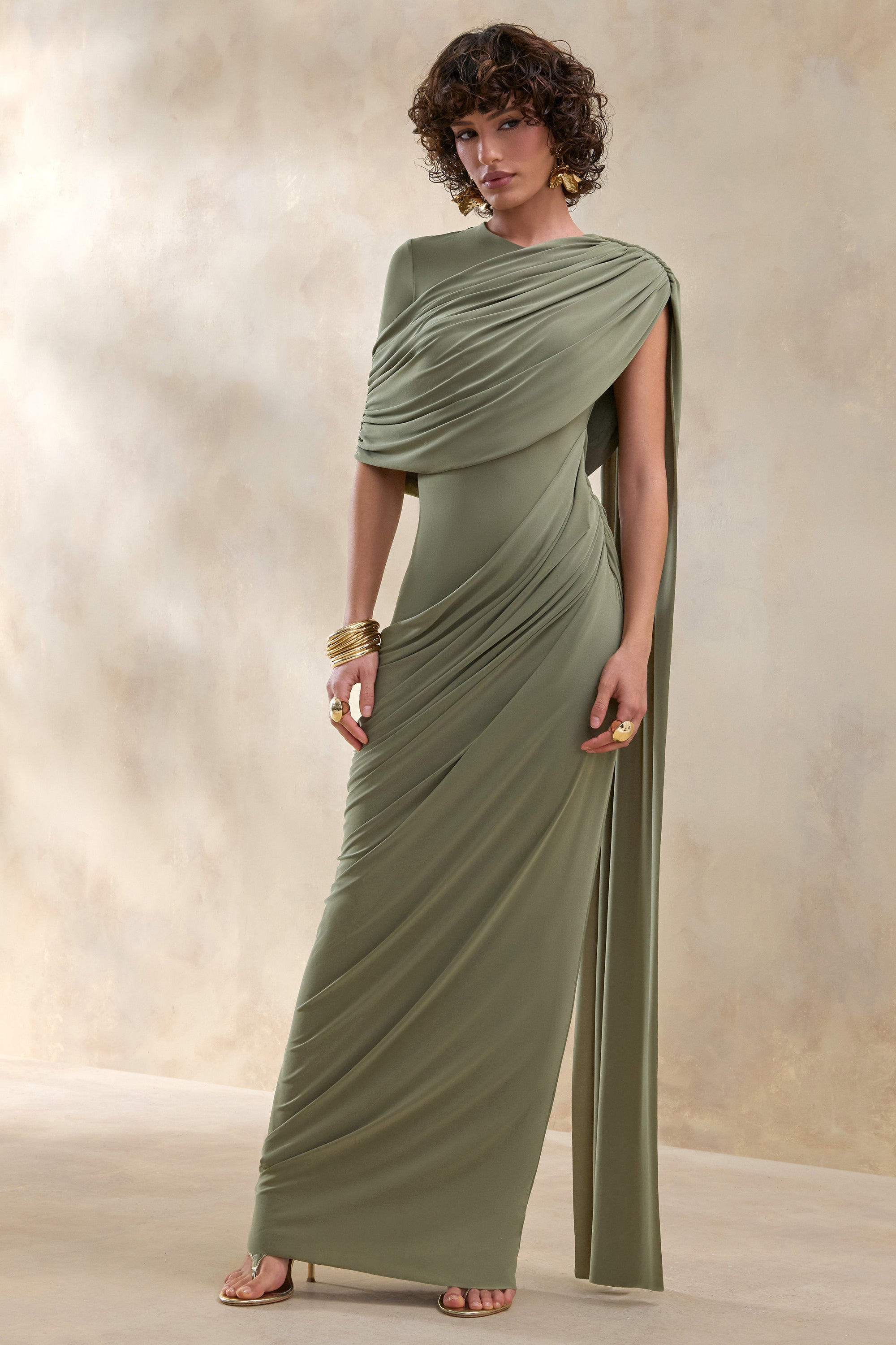 olive maxi dress Lanai This lightweight dress features a wrap and tie detail in the front Veronica Beard Izaren Halter Maxi