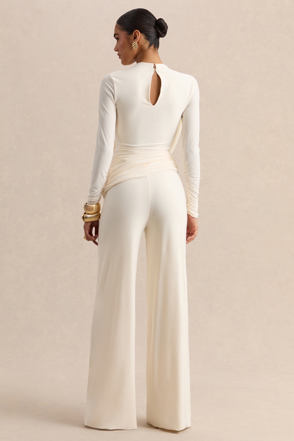 ECM_HR-CL137663110 - Raniella - Cream High-Neck Top With Gathered And Draped-Detailing 11.jpg