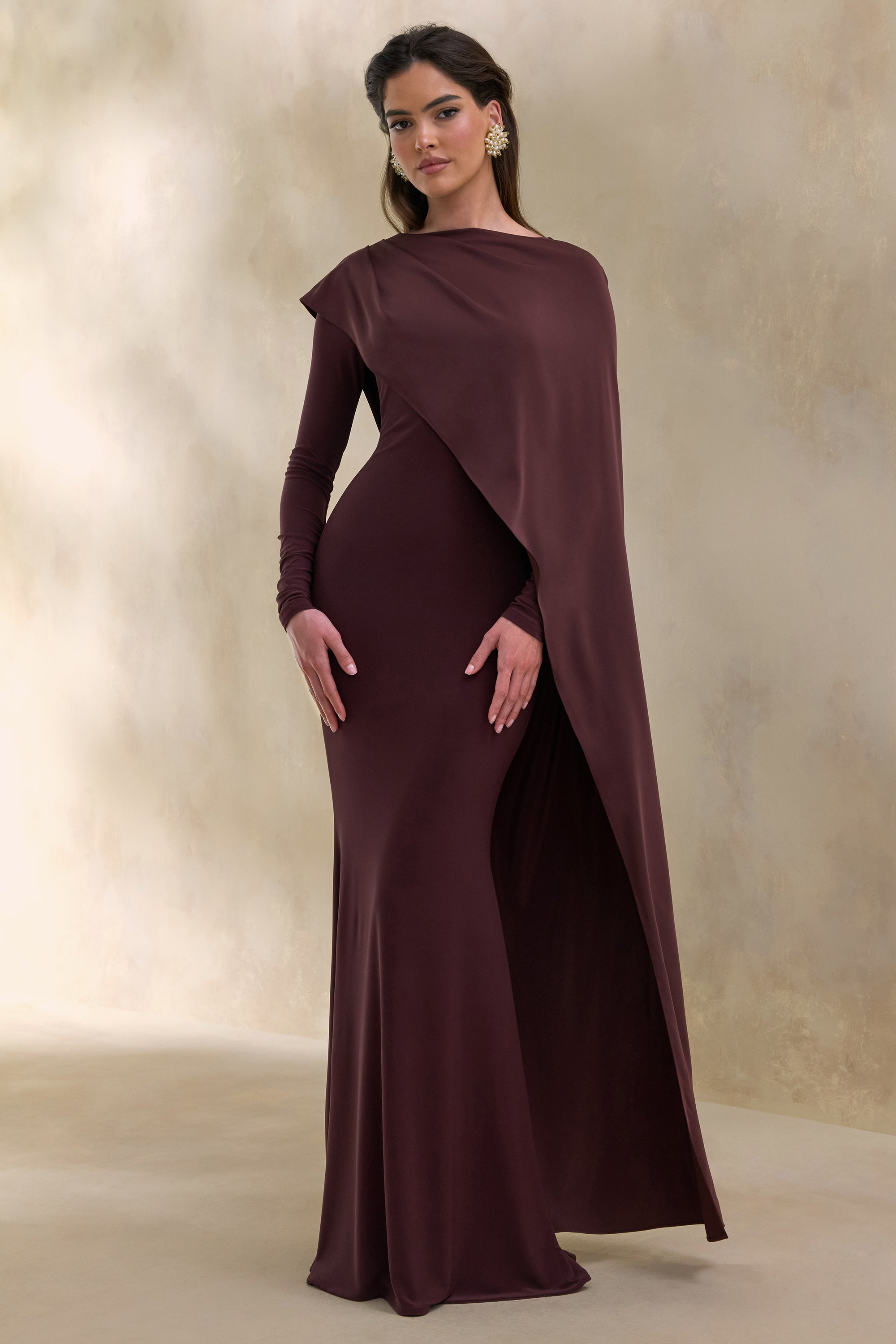asymmetrical cape dress Long - Women Look effortlessly stylish wearing this Asymmetrical Cape Dress from Mango Gemy Maalouf | Evening Dresses