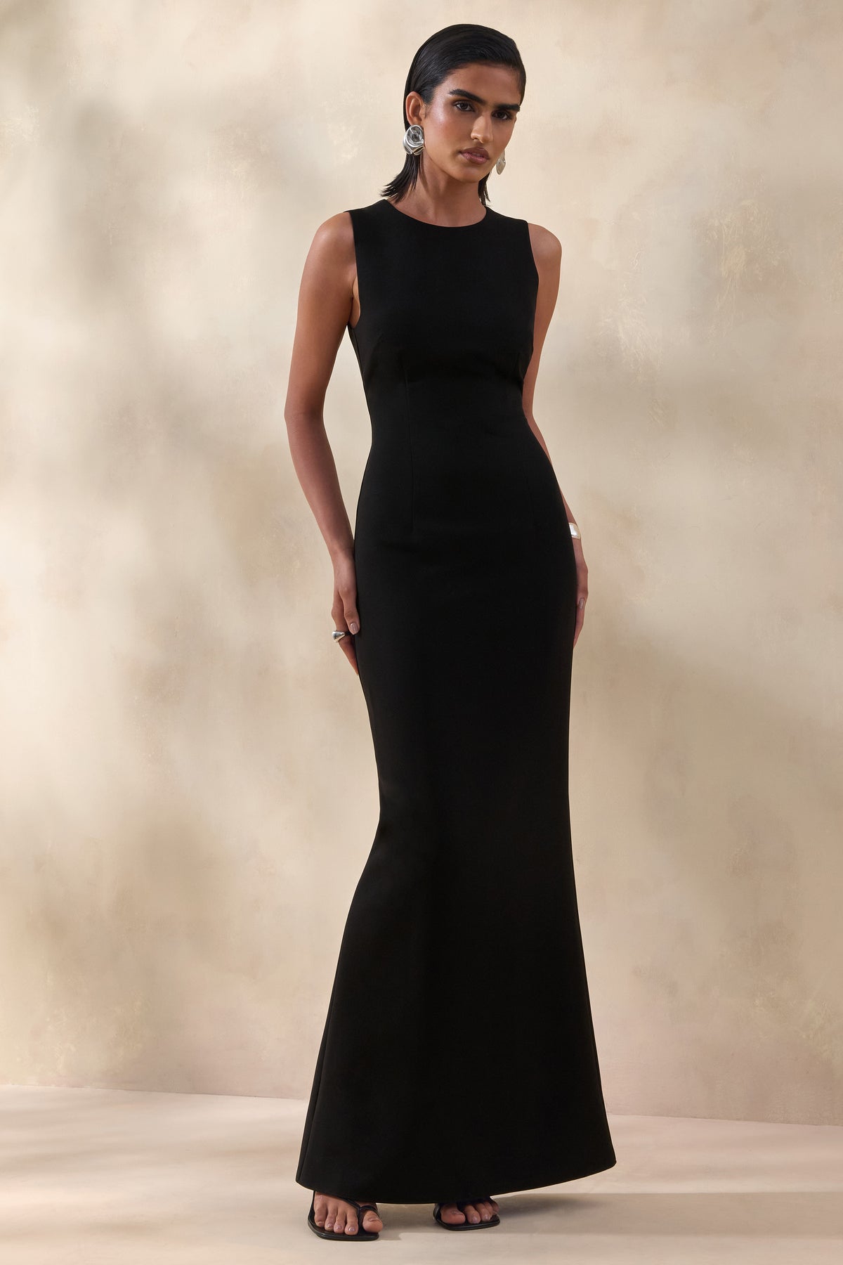evening black maxi dress Astrelle | Black High-Neck Maxi Dress
